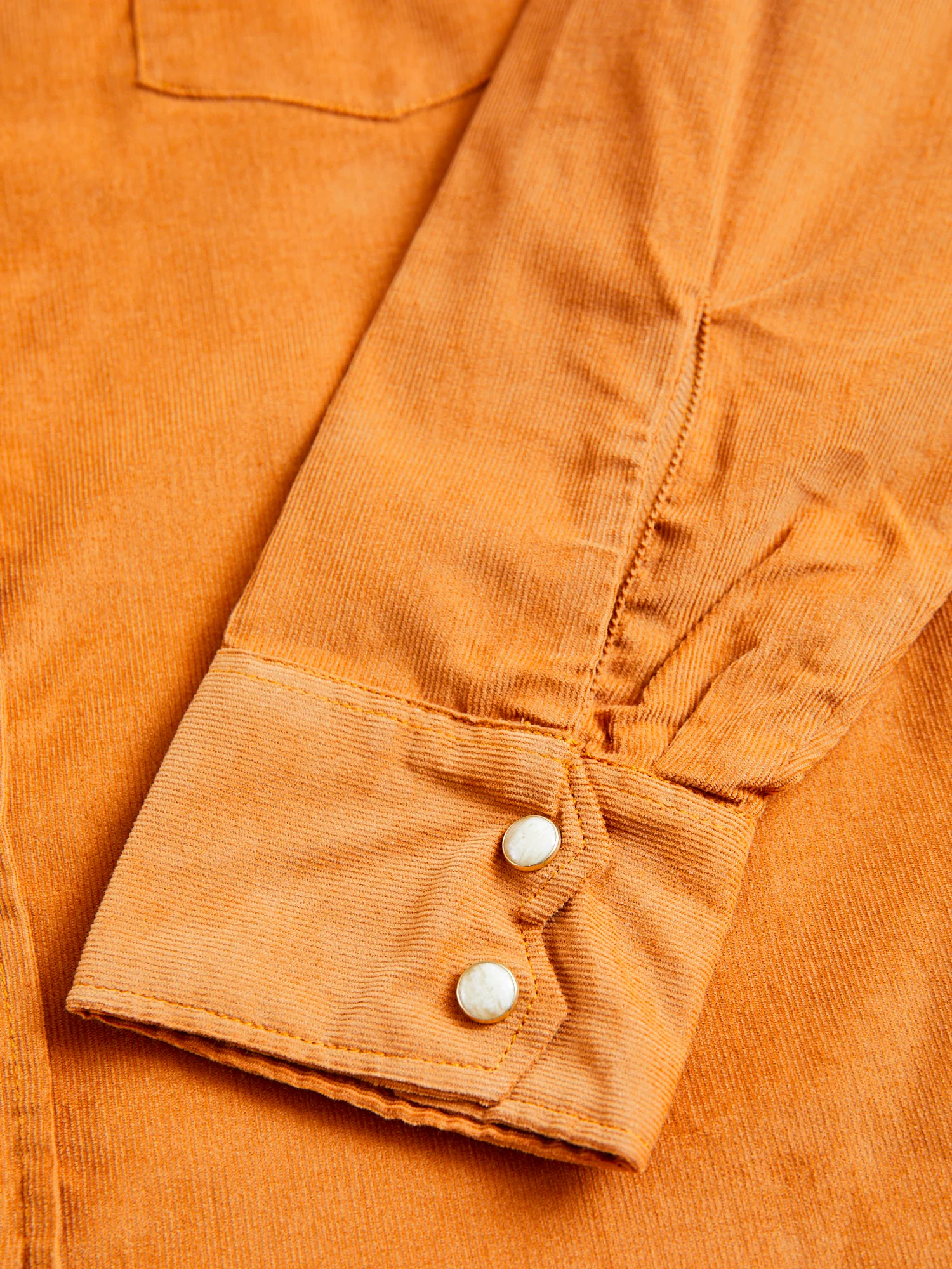 Corduroy Dollard Western Shirt in Beige - Image 5