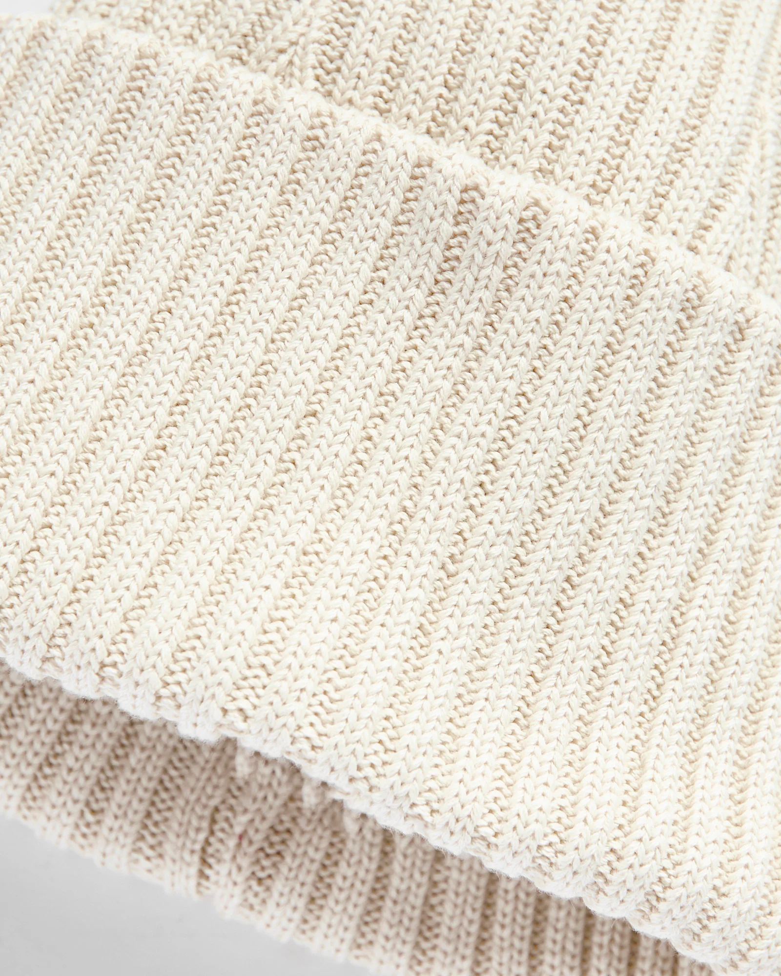 Cotton Knit Cap in Ivory - Image 2