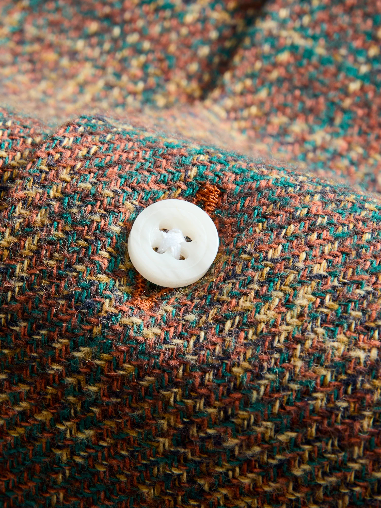 Cotton Tweed Camp Shirt in Brown - Image 7