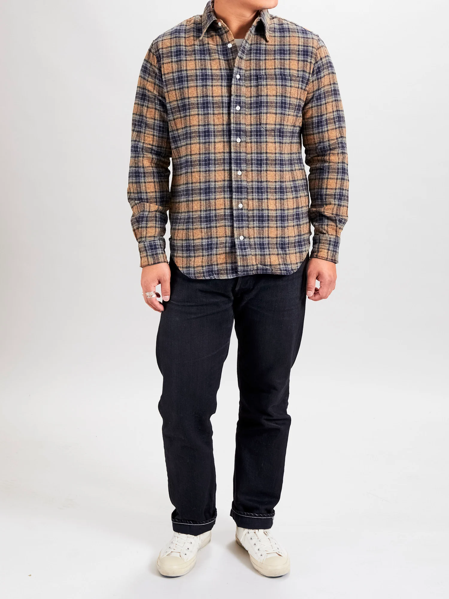 Cotton Tweed Check in Tan - Image 9