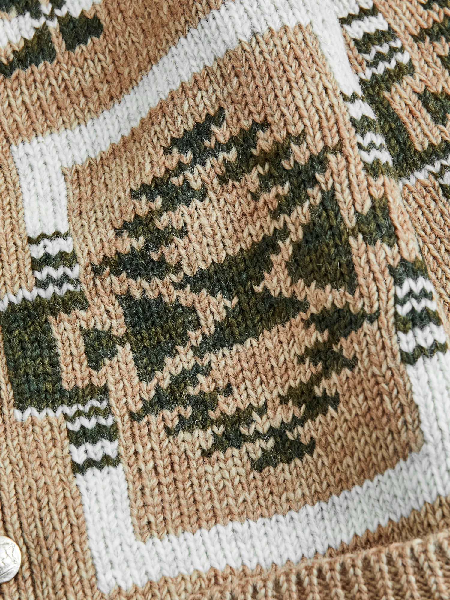 Cowichan Handknit Cardigan Sweater in Beige - Image 6