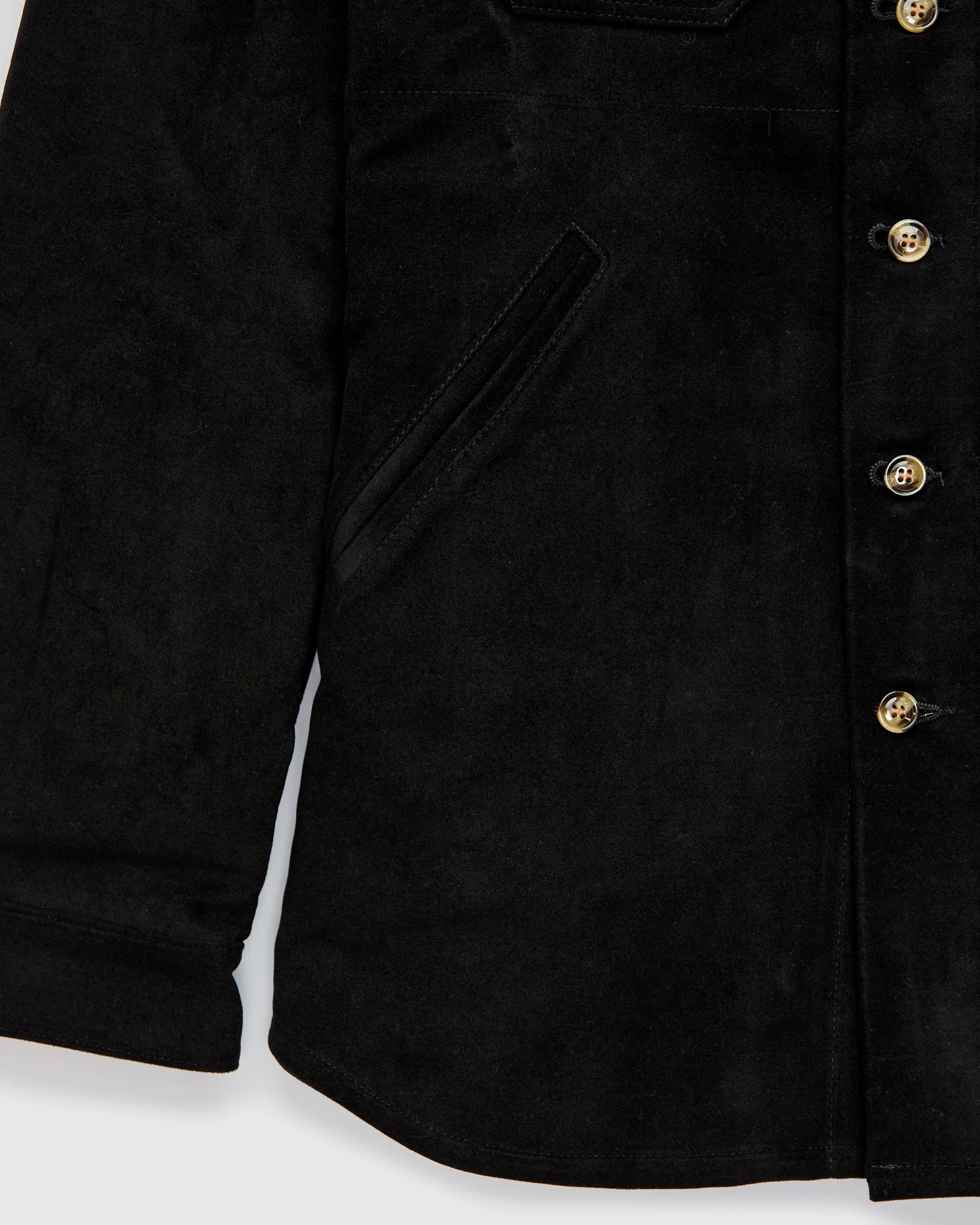 Crissman Overshirt in Black Moleskin - Image 5