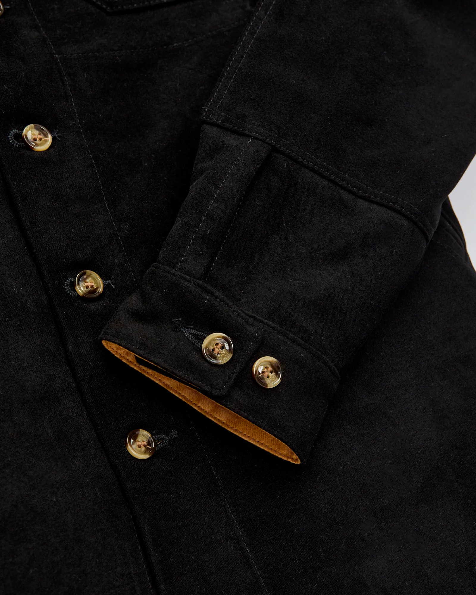 Crissman Overshirt in Black Moleskin - Image 6