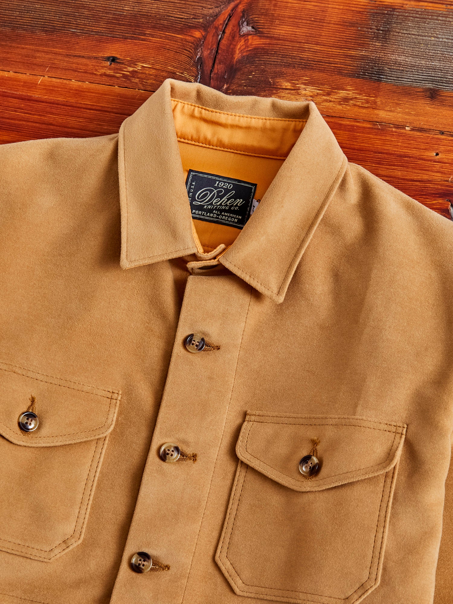 Crissman Overshirt in Camel Moleskin - Image 3