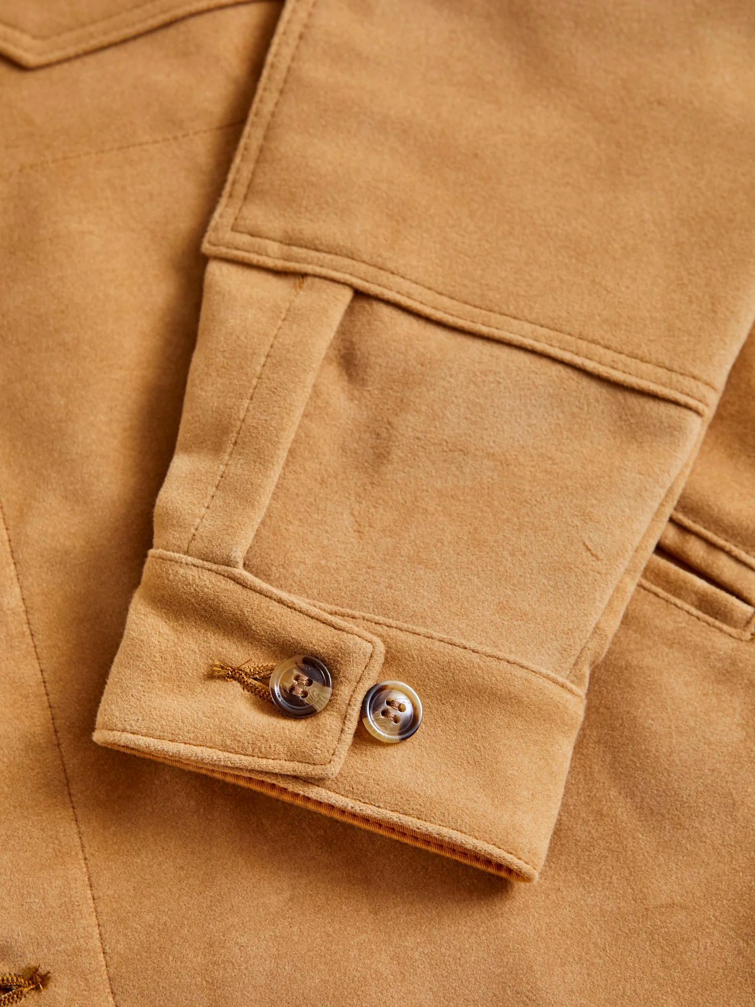Crissman Overshirt in Camel Moleskin - Image 6