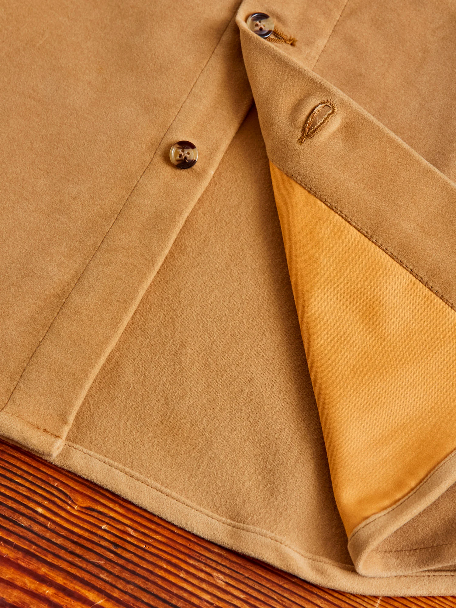 Crissman Overshirt in Camel Moleskin - Image 8