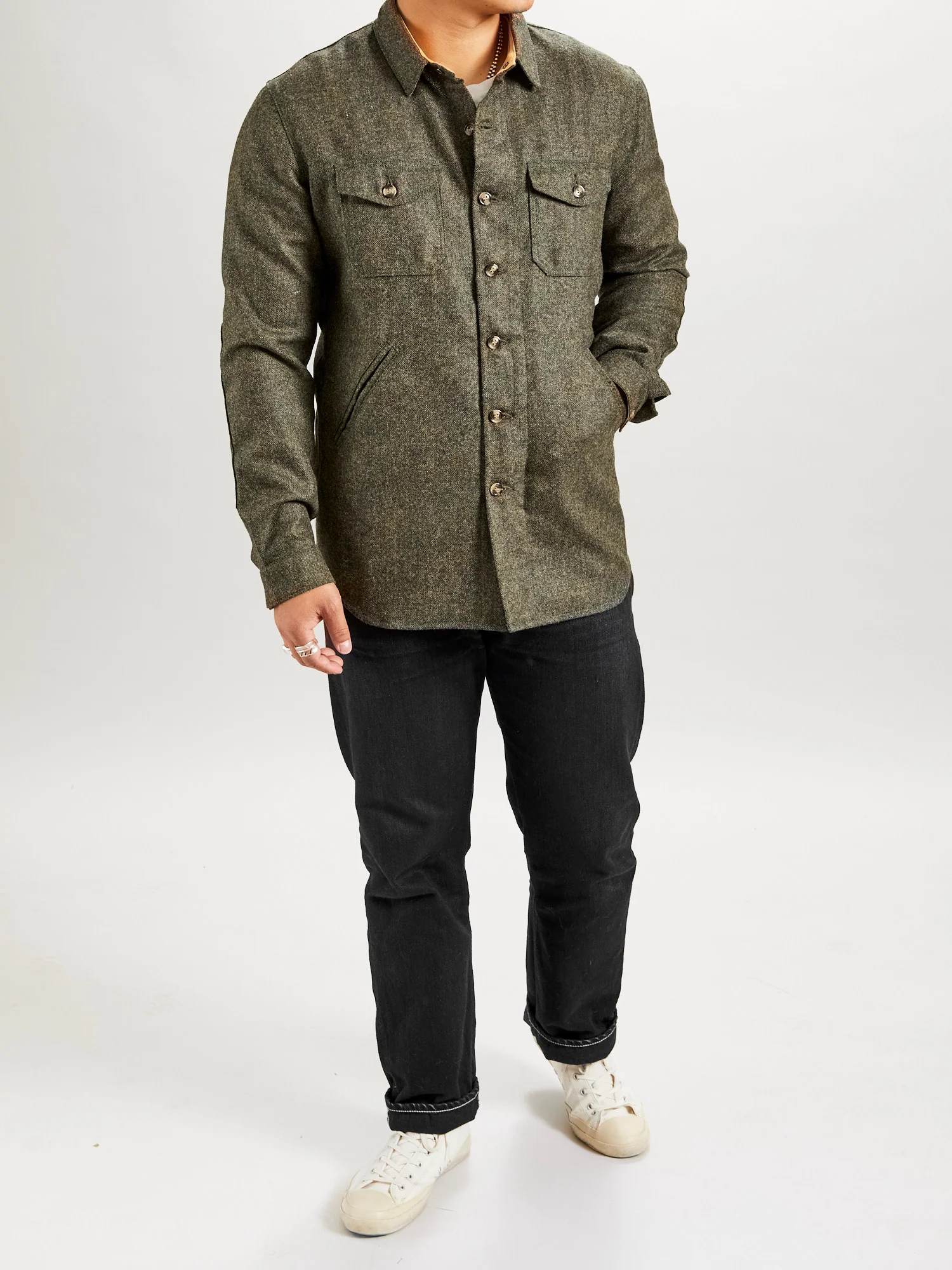 Crissman Overshirt in Hunter Green - Image 10