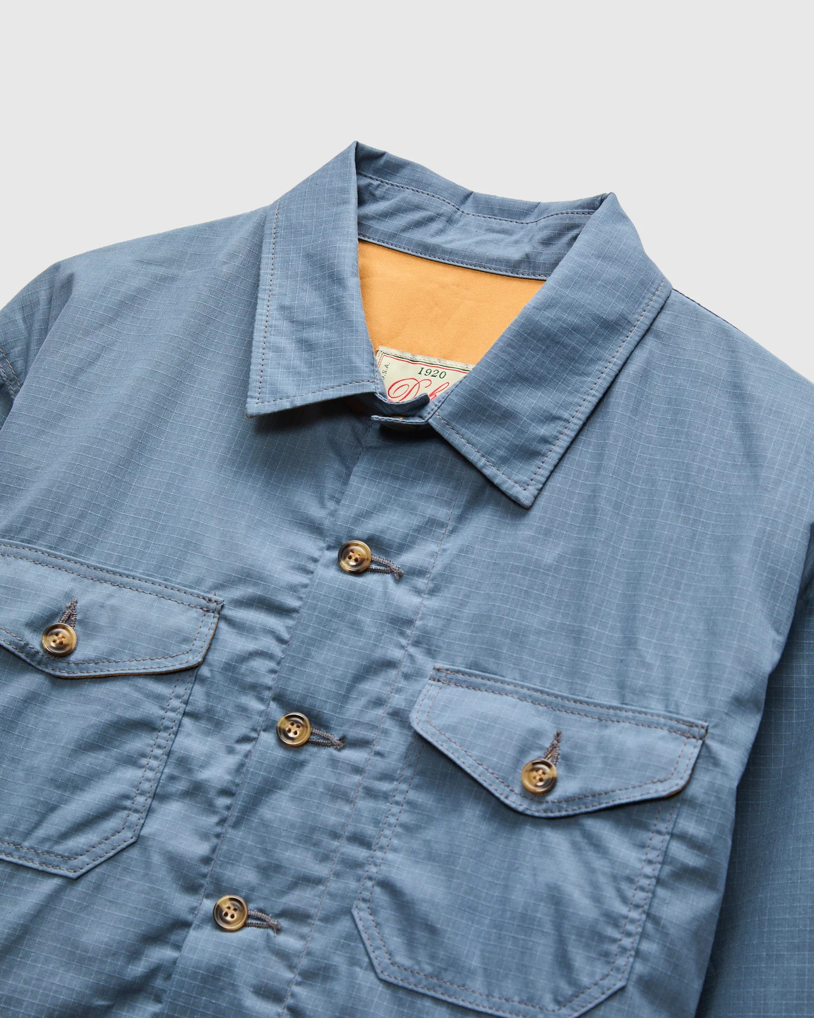 Crissman Overshirt in Waxed Ripstop Faded Blue - Image 4