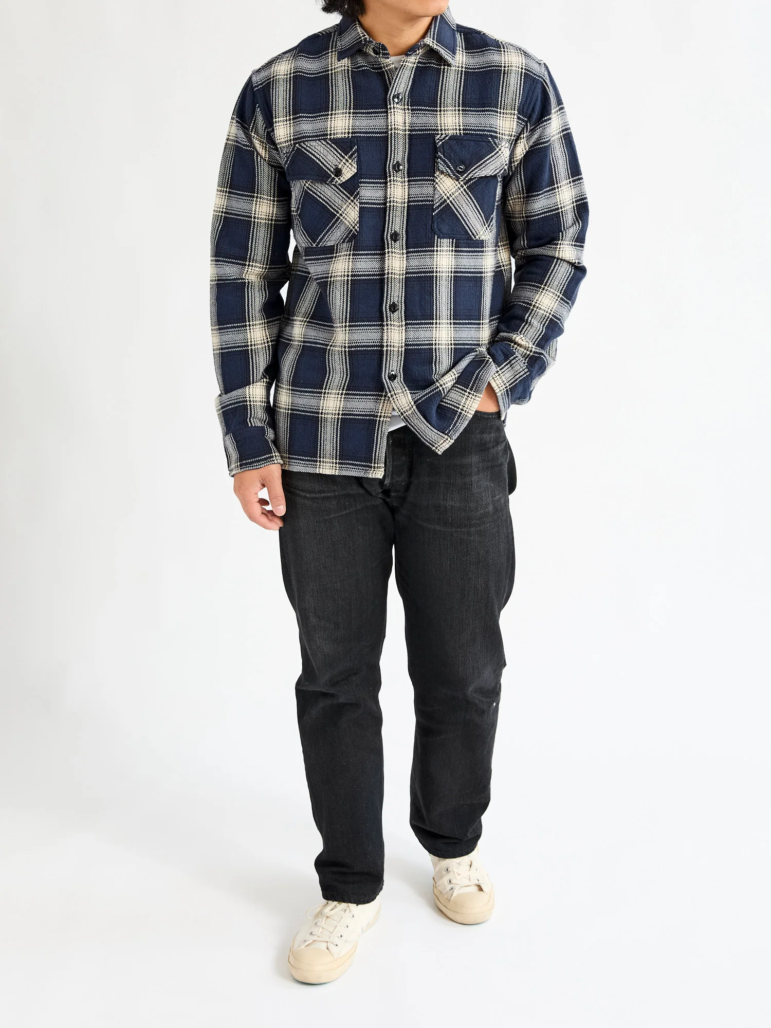 Crosscut Flannel in Midnight Plaid - Image 8