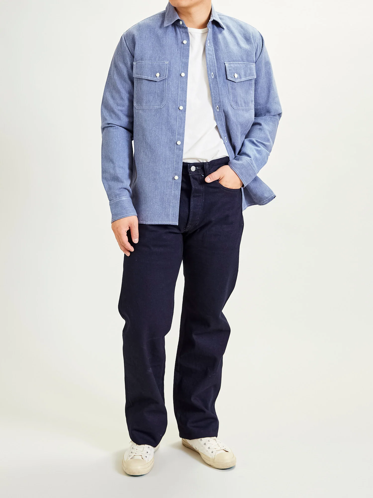 Crosscut Western in Cerulean Khadi Denim - Image 10