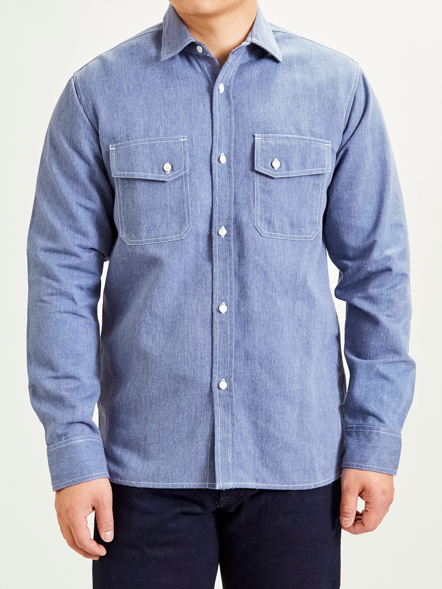 Crosscut Western in Cerulean Khadi Denim - Image 2