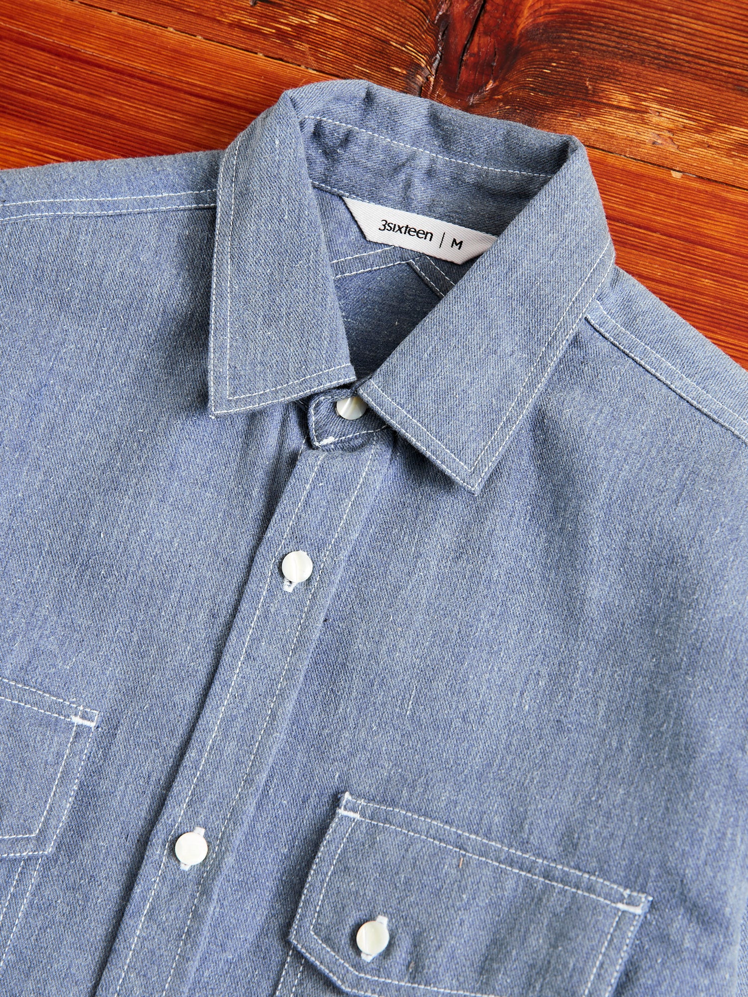Crosscut Western in Cerulean Khadi Denim - Image 3