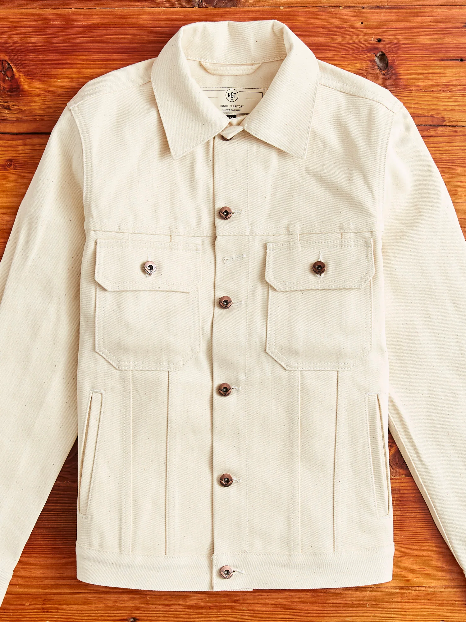 Cruiser Jacket in 14oz Ecru Selvedge Denim