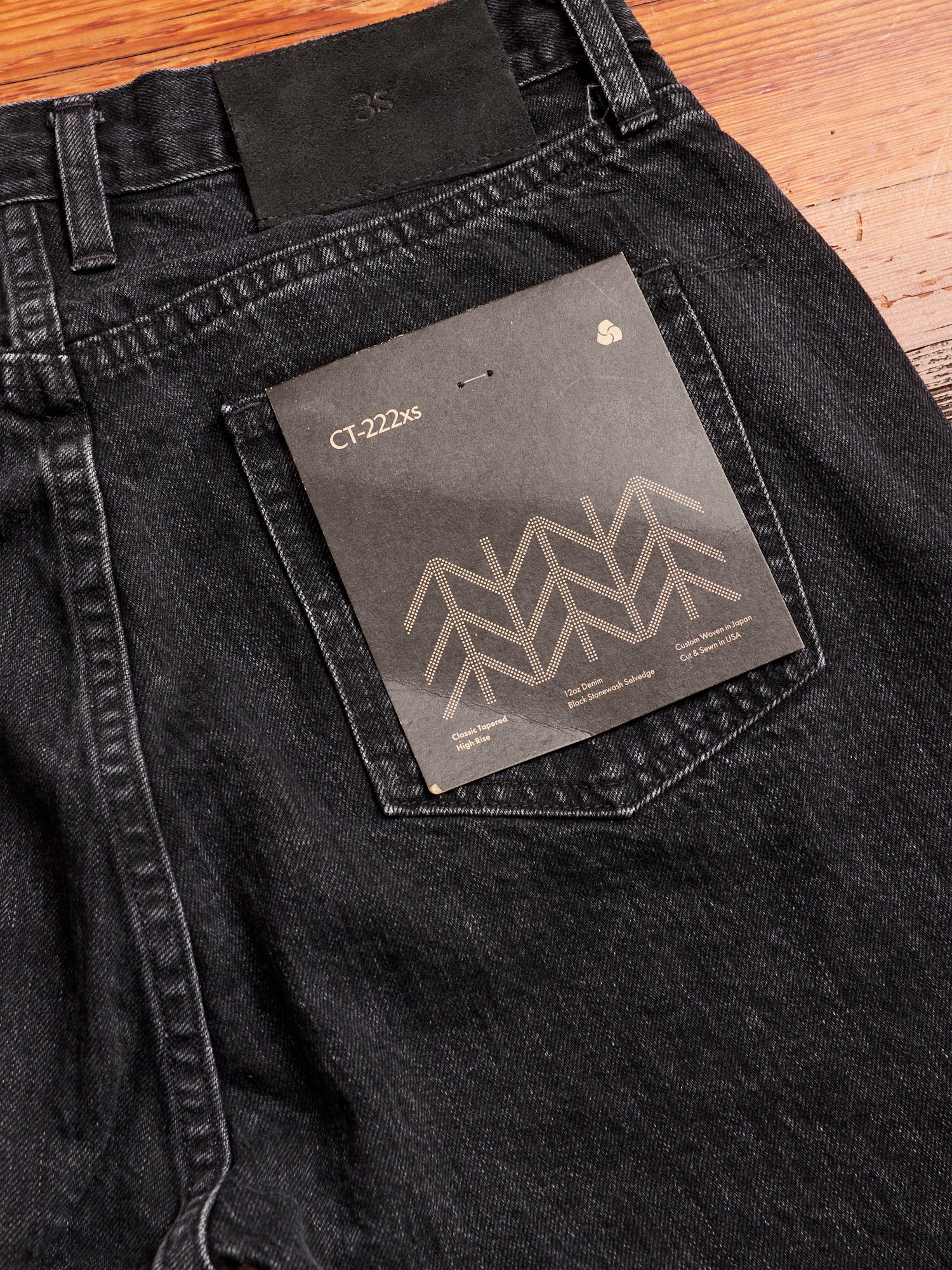 CT-222xs 12oz Stonewashed Double Black Selvedge Denim - Classic Tapered Fit - Image 8