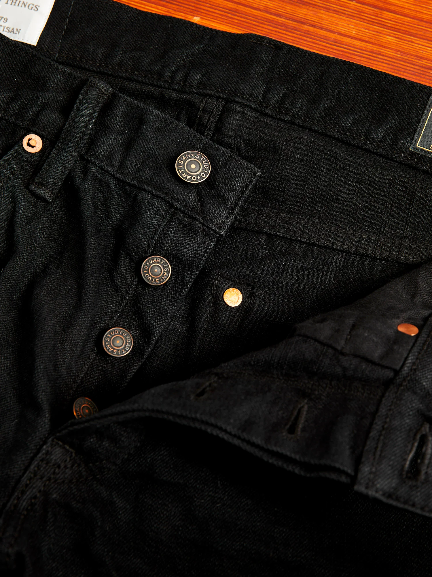 D1864S "Kurozome" 14oz Deep Black Selvedge Denim - Relaxed Tapered Fit - Image 9