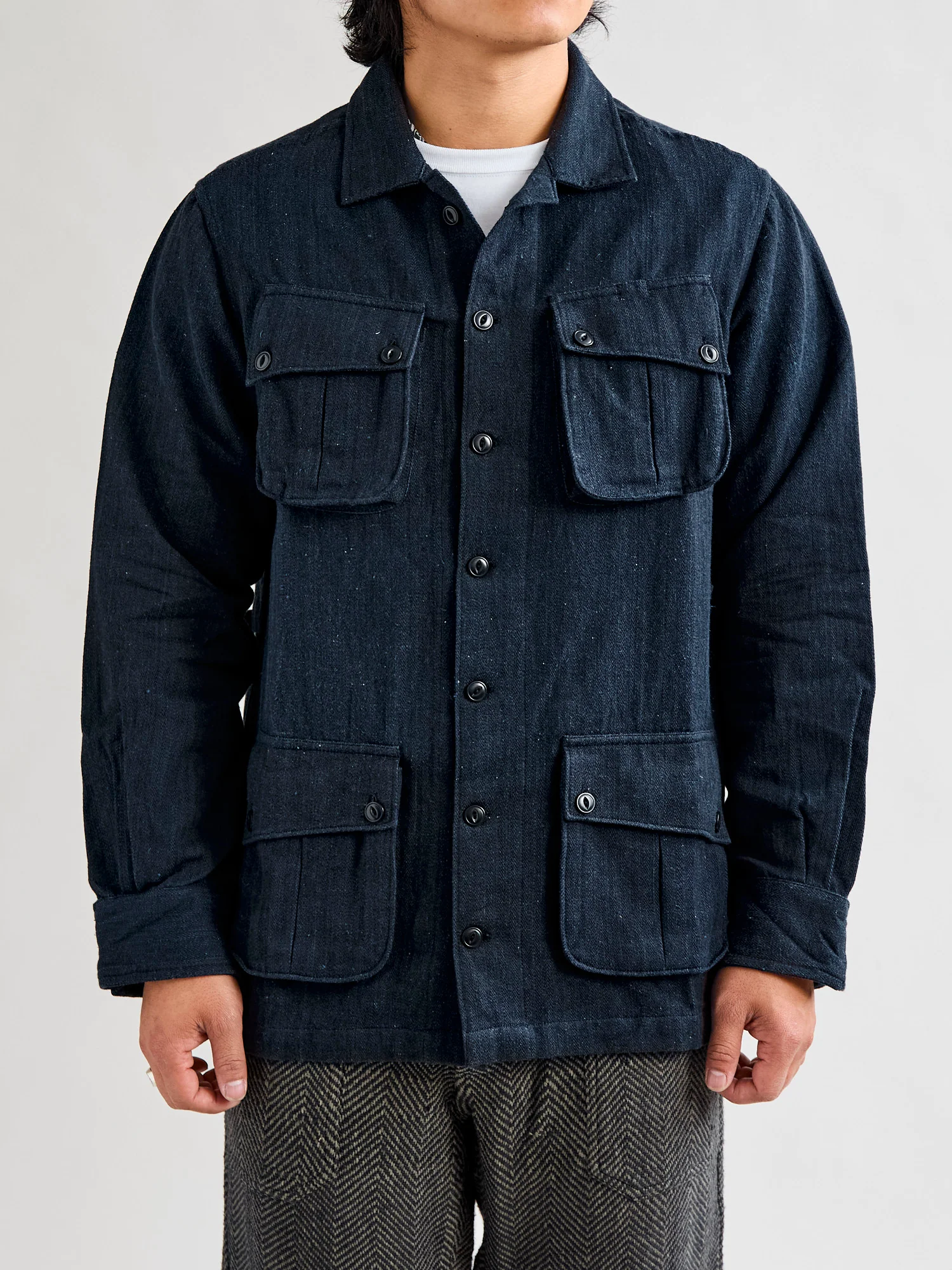Dani Jacket in Iron/Indigo Herringbone - Image 2