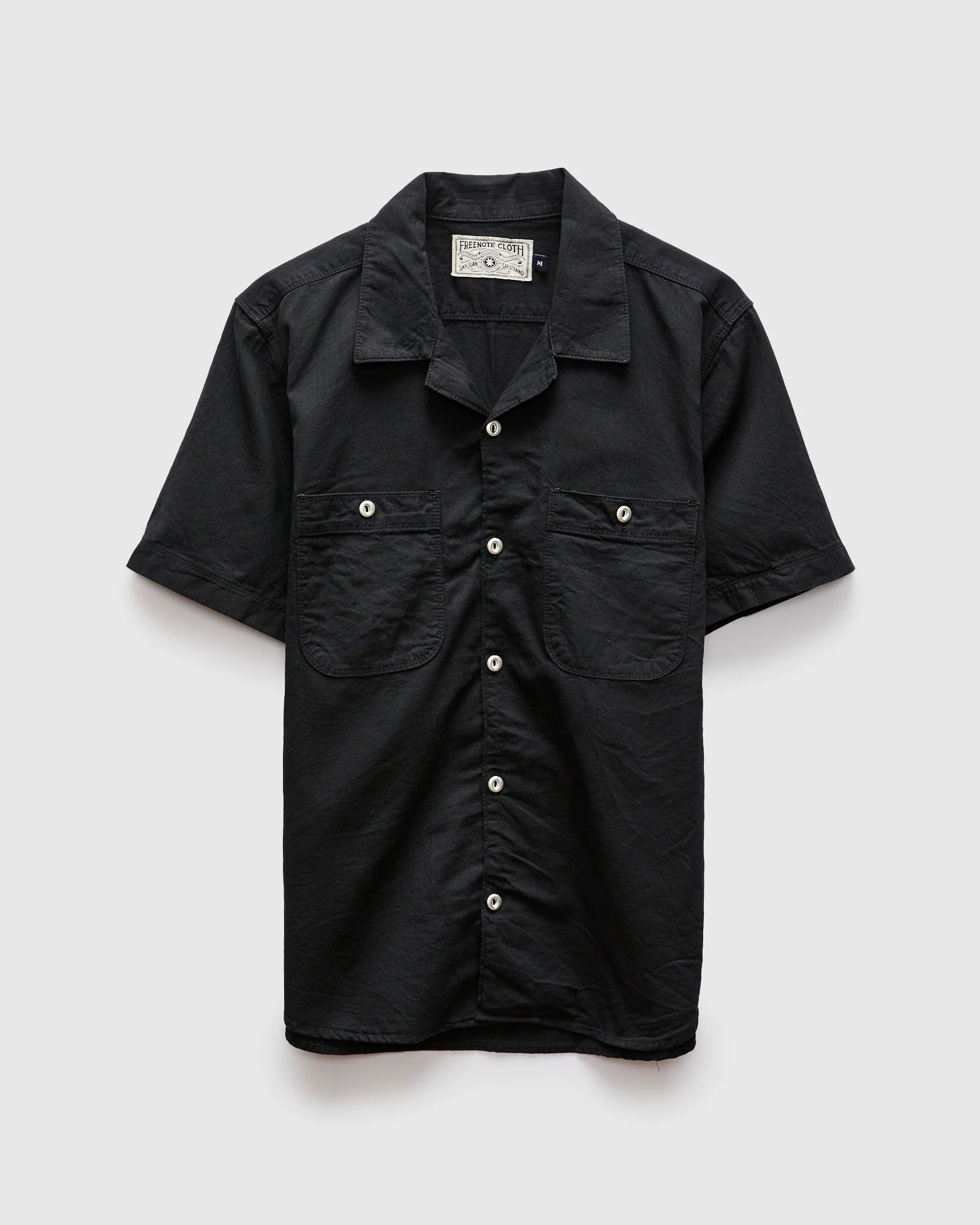 Dayton Short Sleeve Workshirt in Black Herringbone