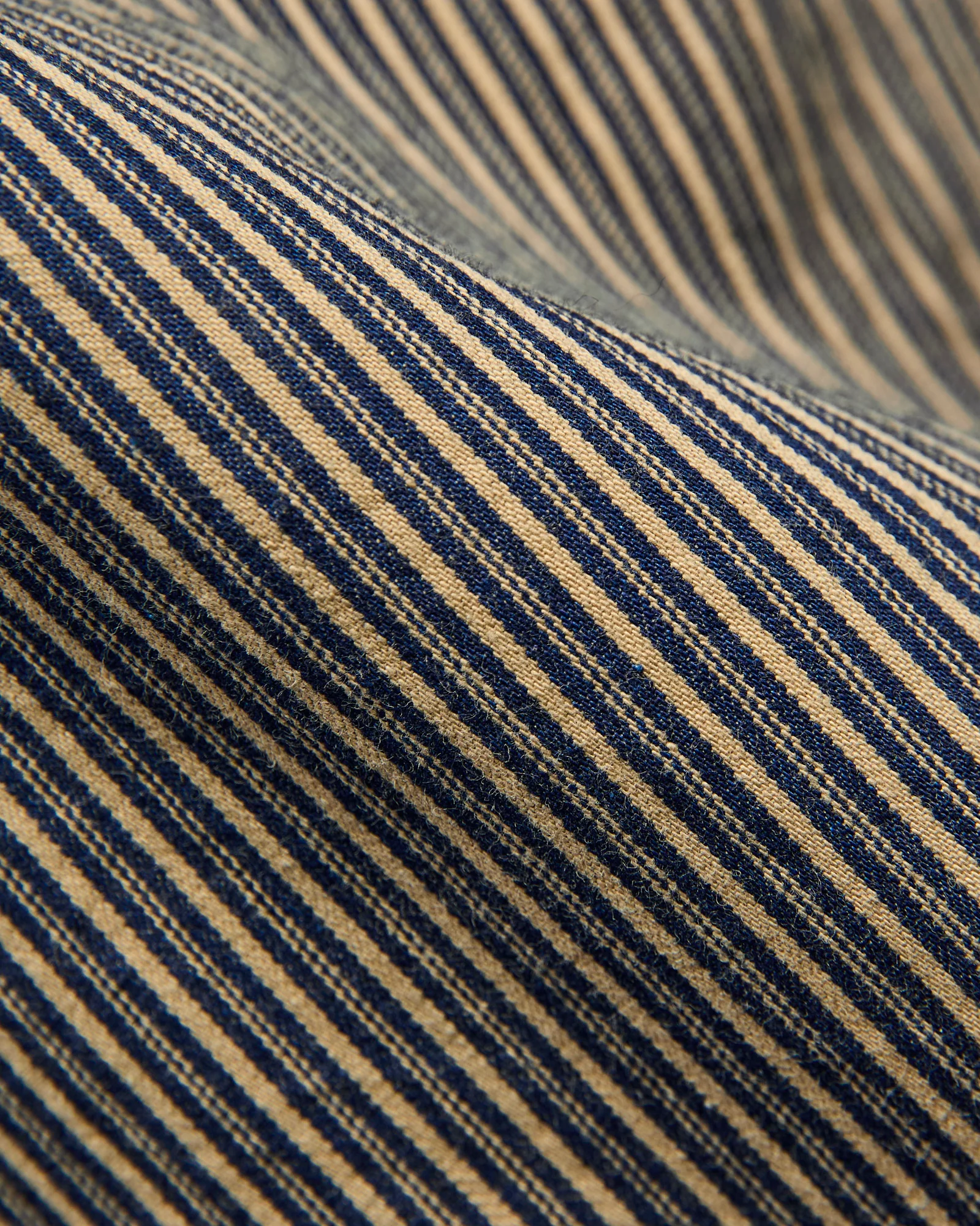 Dayton Short Sleeve Workshirt in Beige Stripe - Image 7