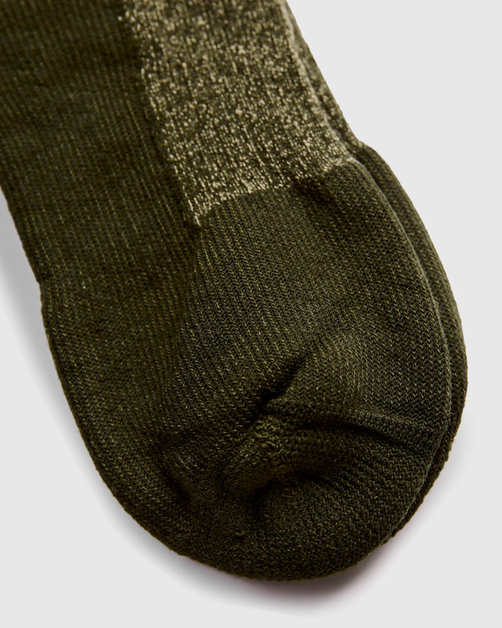 Deep Toe Capped Wool Sock in Olive - Image 3