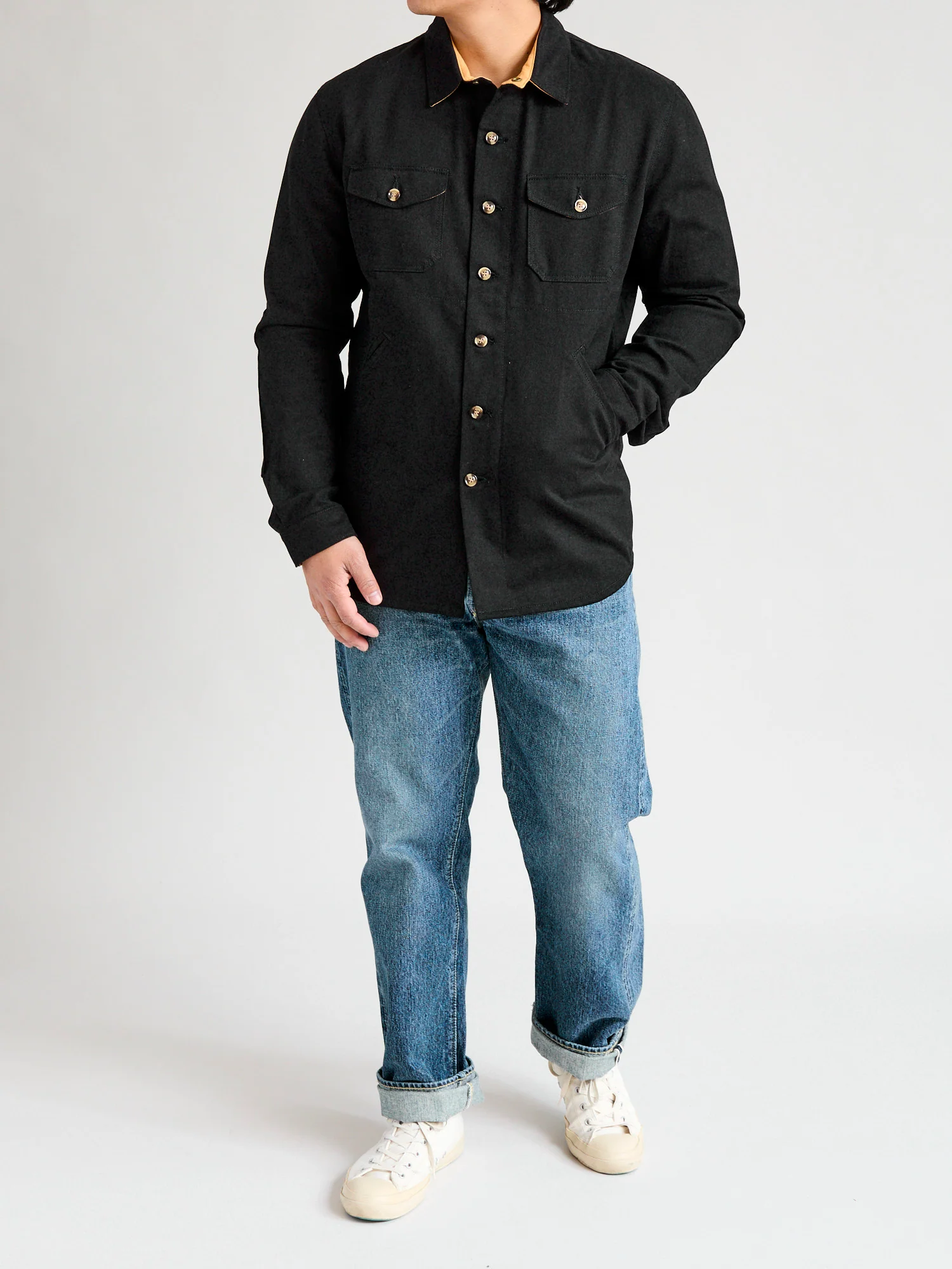 Crissman Denim Overshirt in Den Black - Image 12