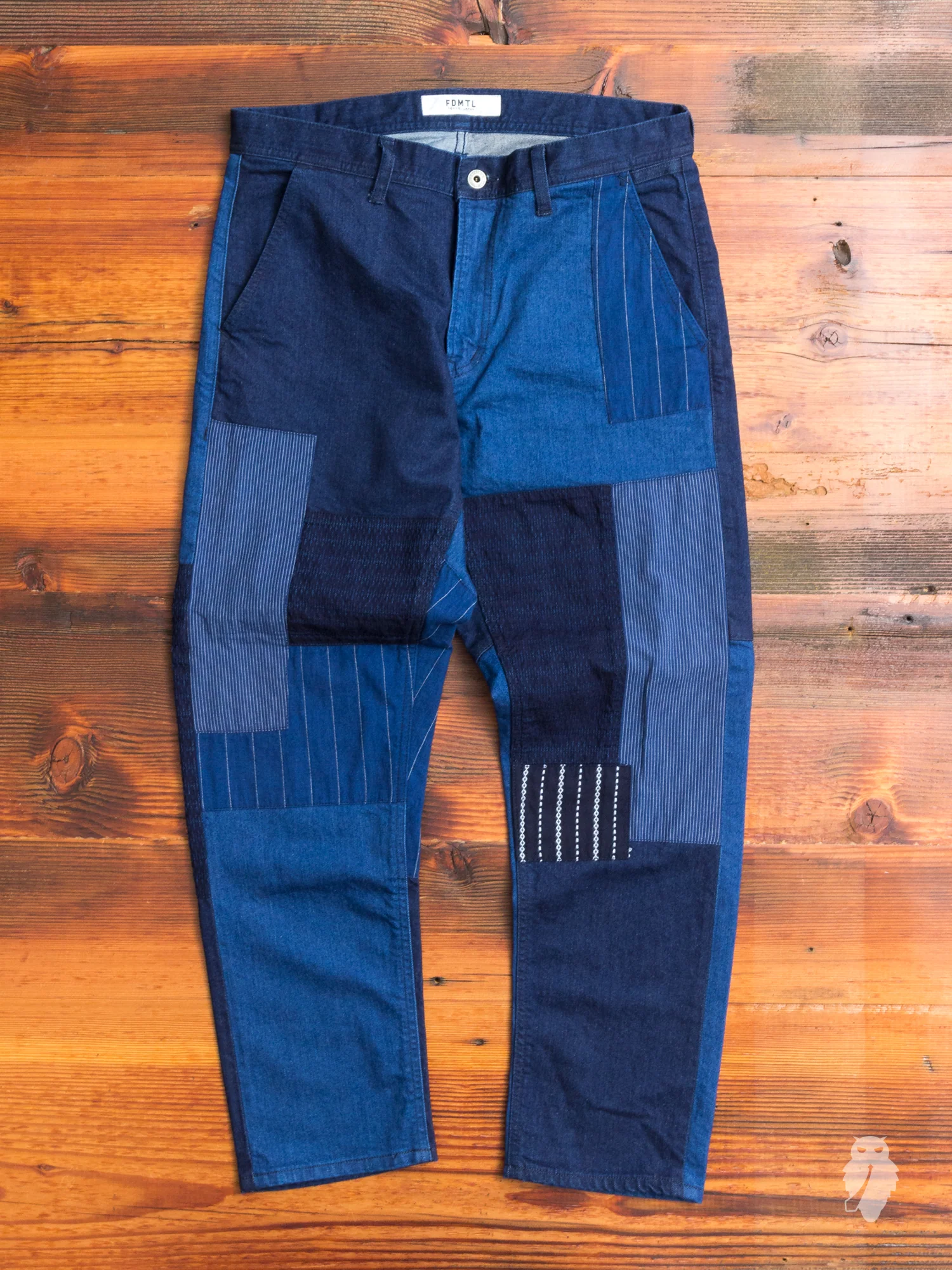 Denim Patchwork Pants in Indigo