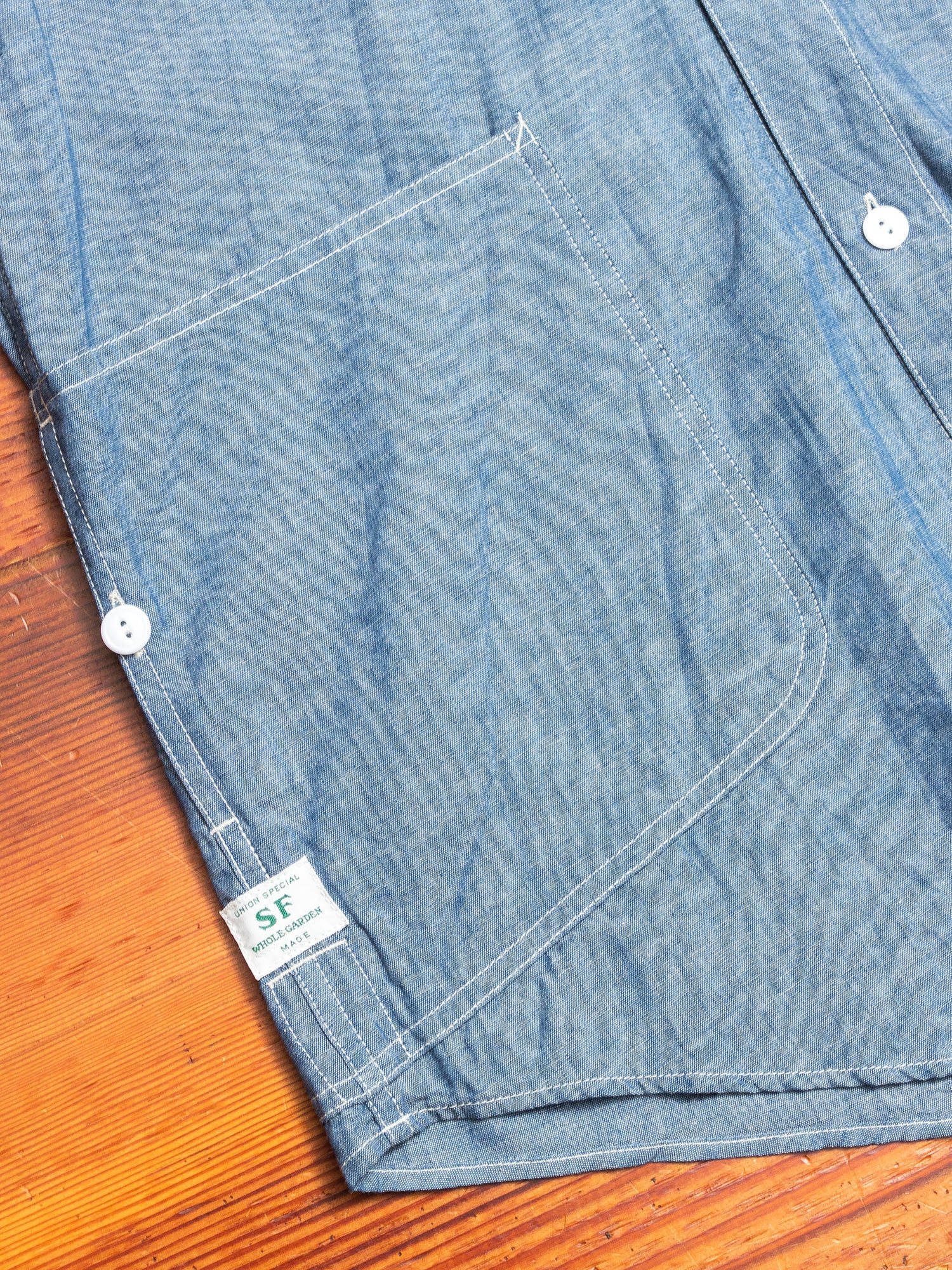 Diggin Half Button-Down Shirt in Blue - Image 5