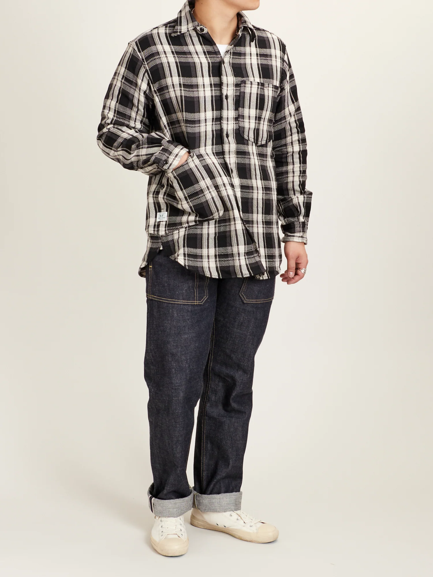 Diggin Shirt in Black Twill Check - Image 13
