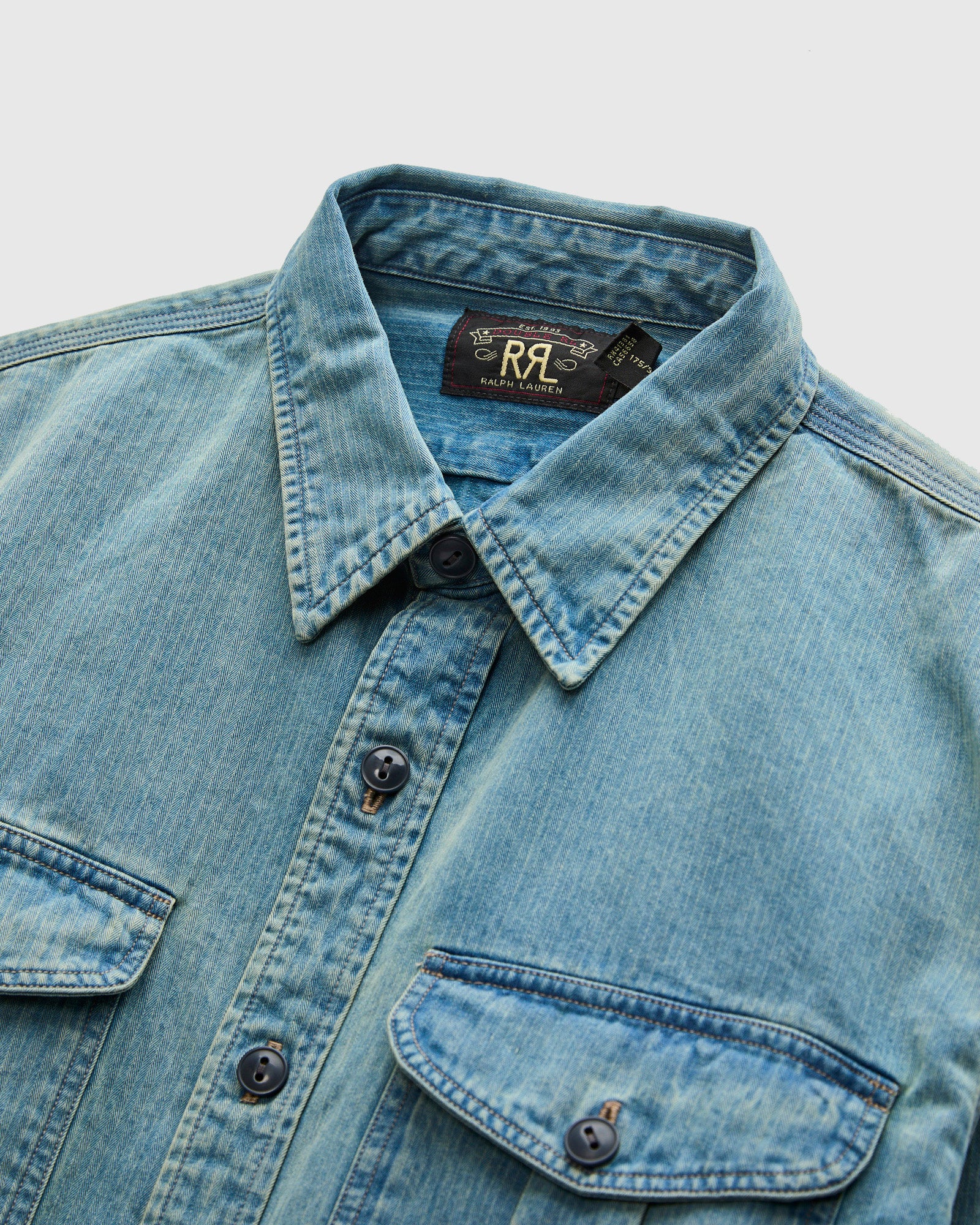 Dockman HBT Workshirt in Faded Indigo - Image 3