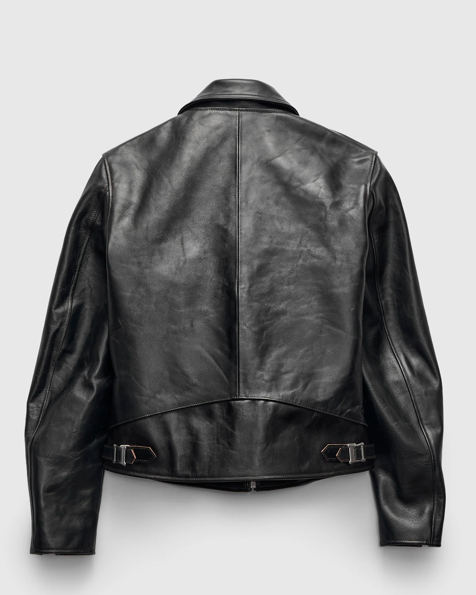 "Dodecagon" Horsehide Leather Jacket in Teacore Black - Image 3