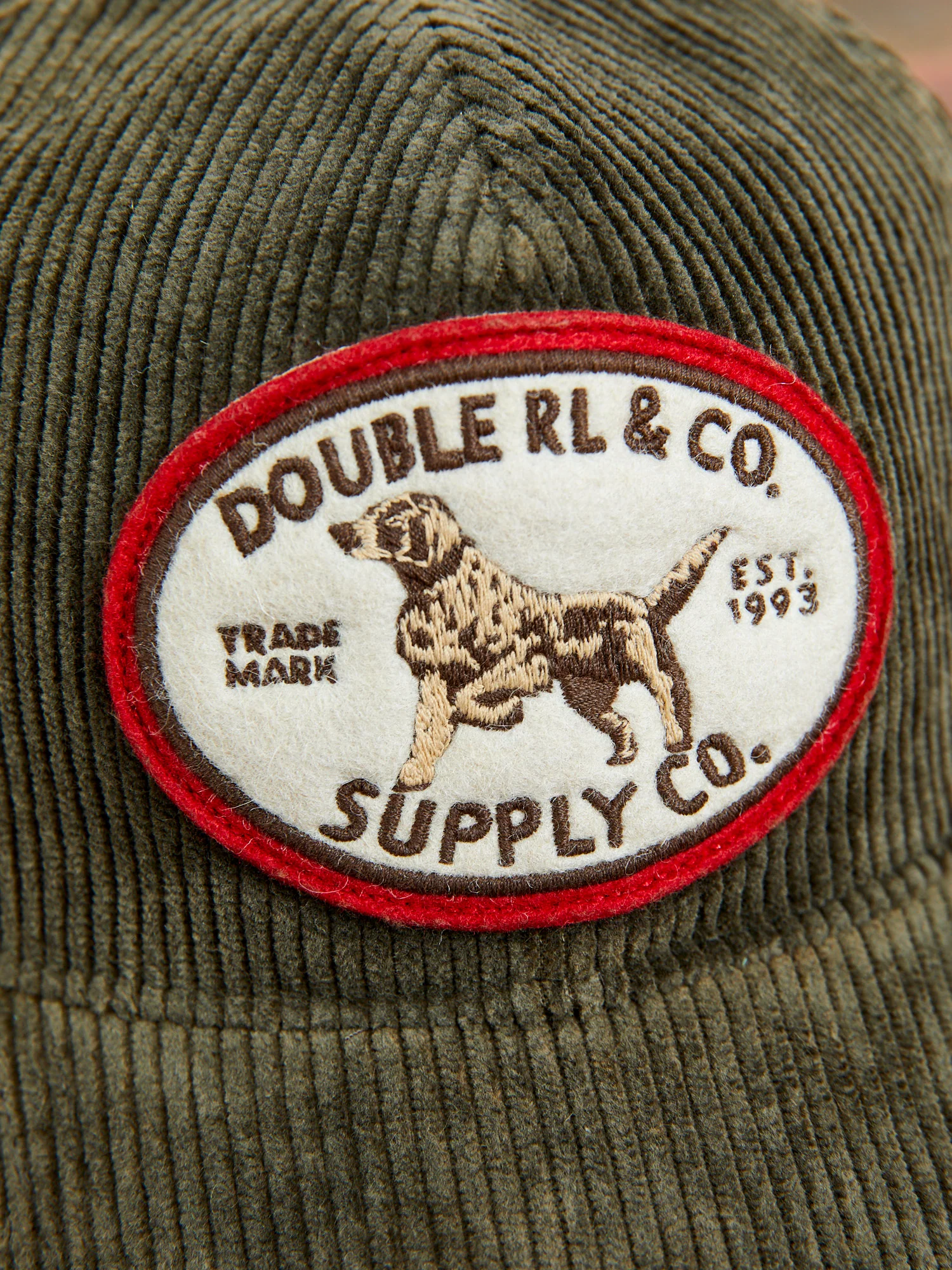 Dog Patch Corduroy Baseball Cap in Moss Green - Image 5