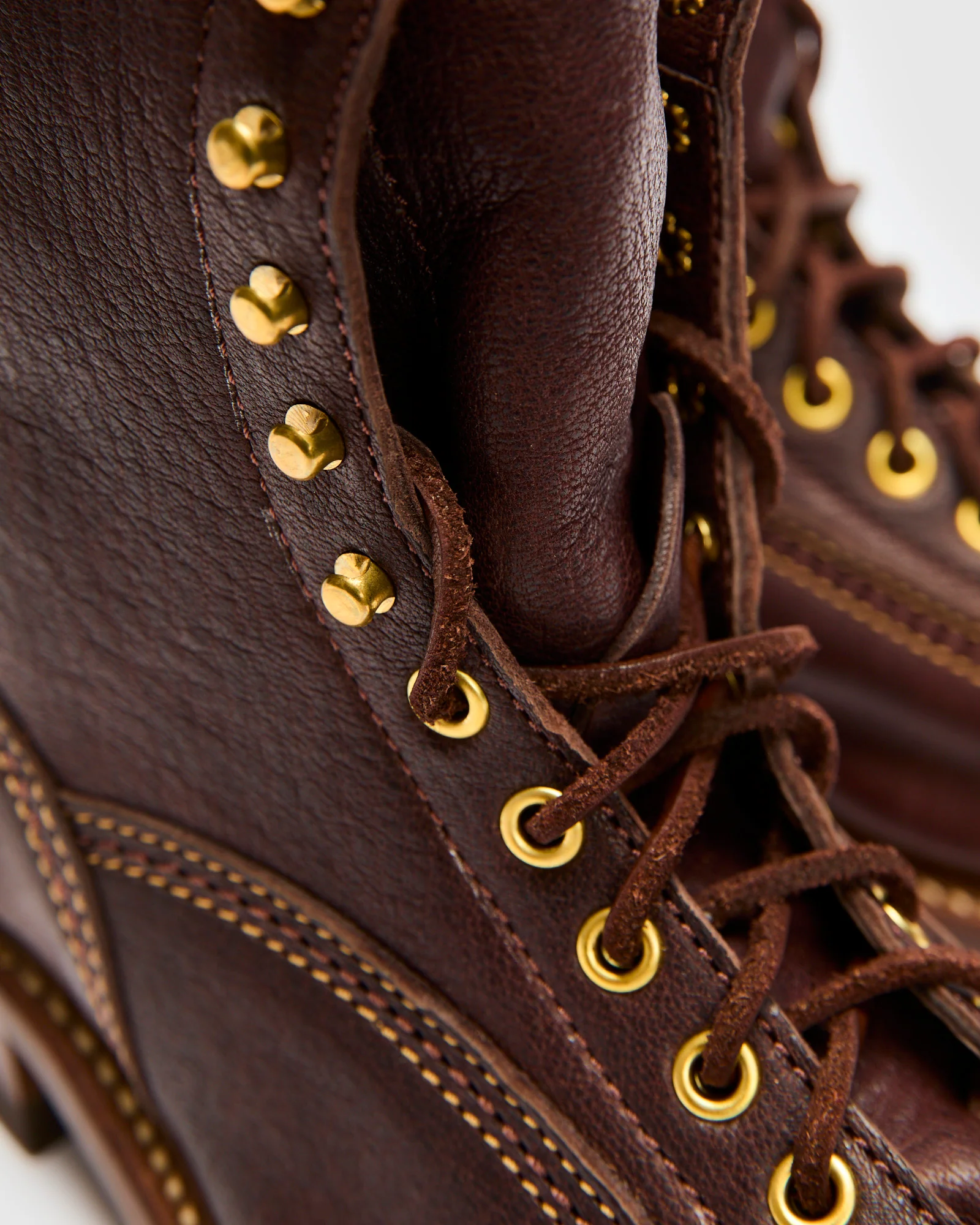 8" Donkey Puncher Boot in Ezo Shika Deerskin Dark Brown - Image 8