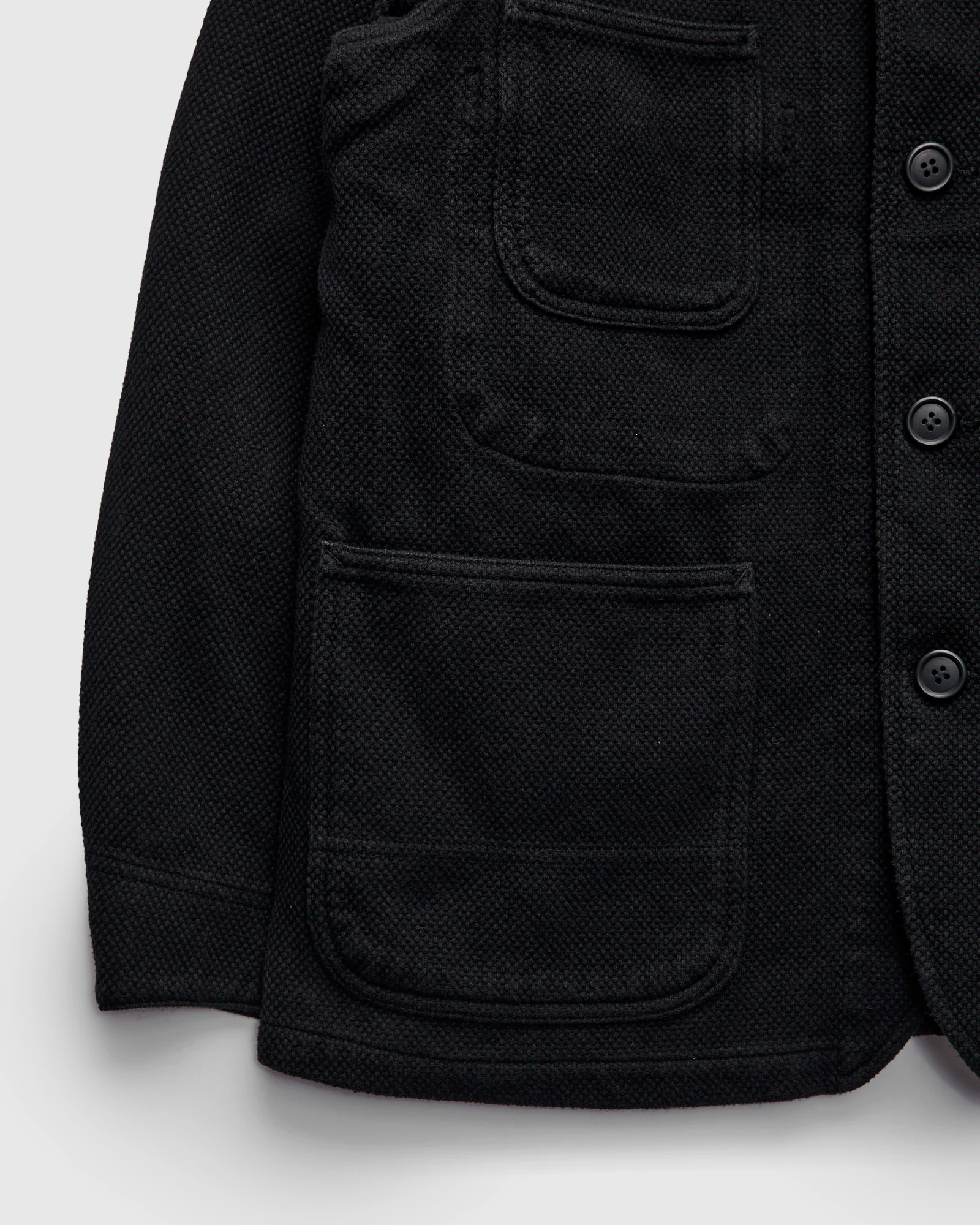 Double Cloth Sashiko Coverall Jacket in Black - Image 7