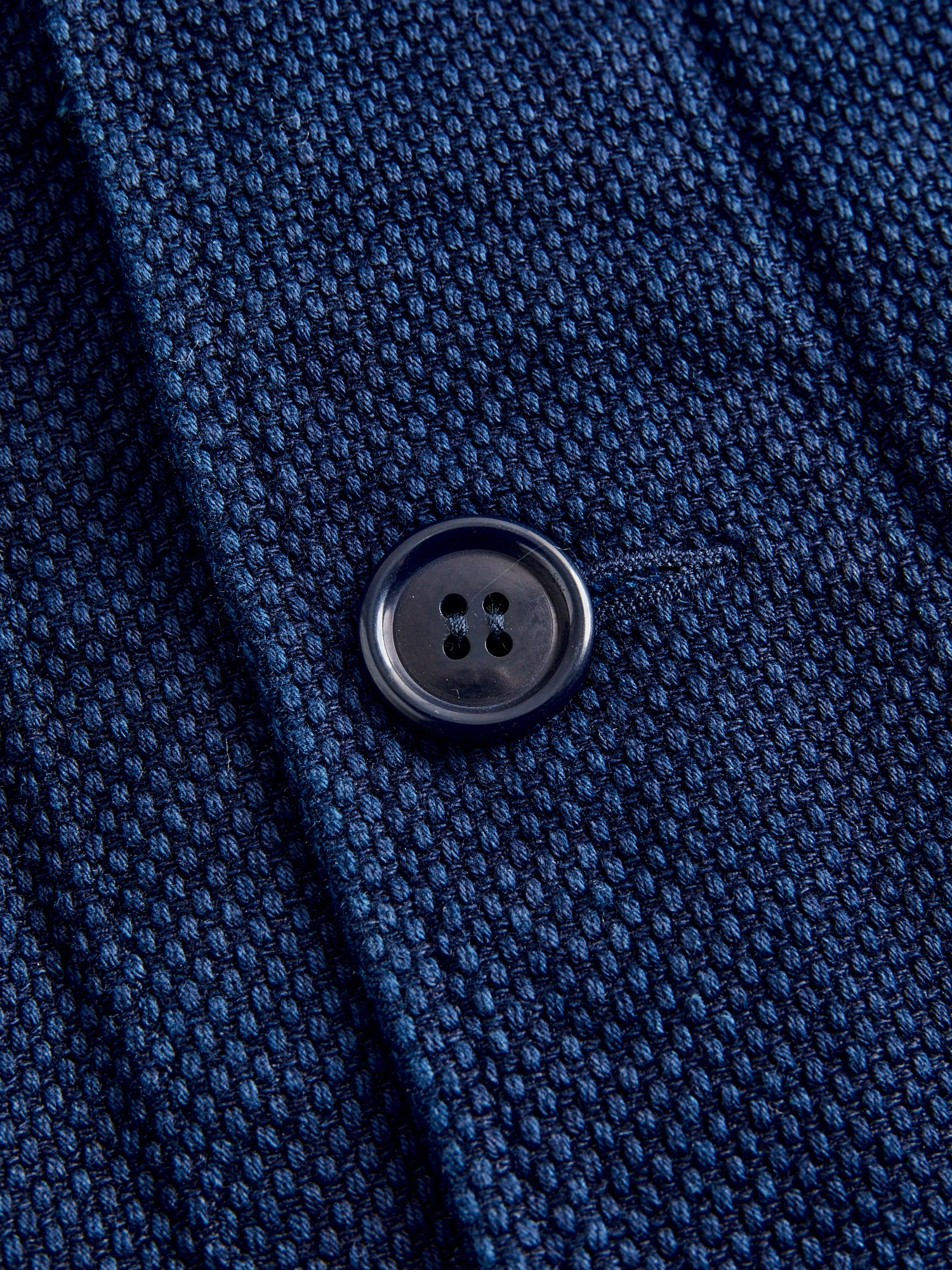 Double Cloth Sashiko Coverall Jacket in Hand Dyed Indigo - Image 5