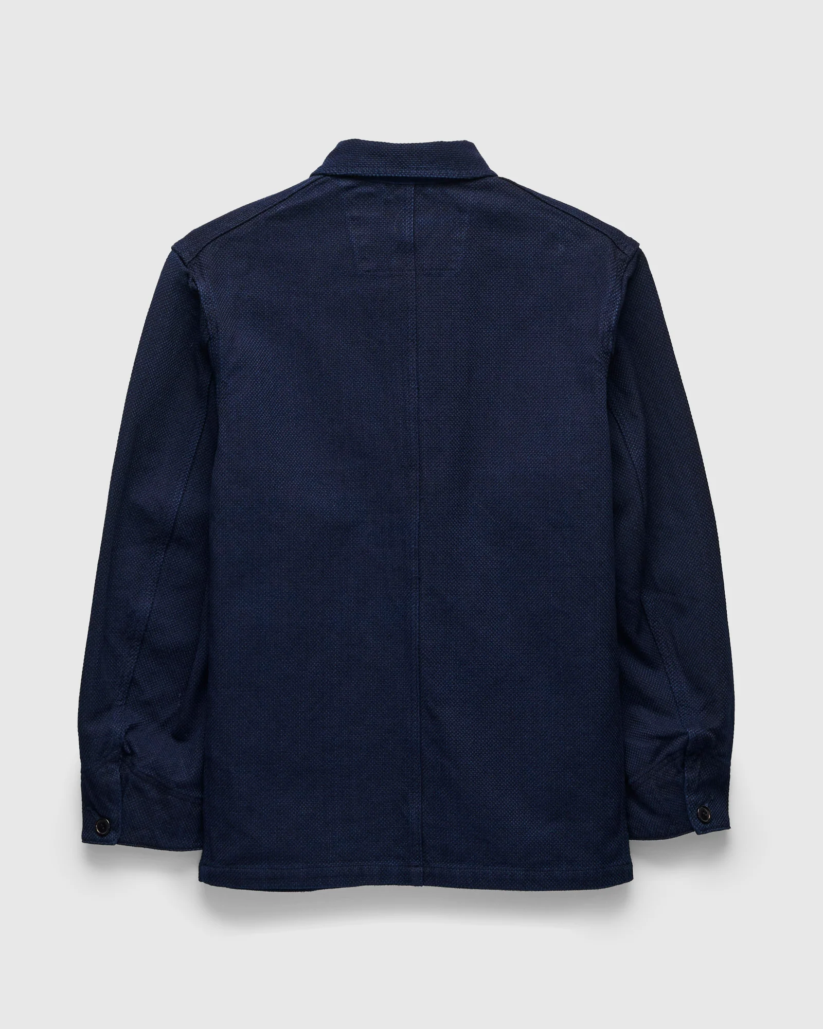 Double Cloth Sashiko Coverall Jacket in Pure Indigo - Image 2