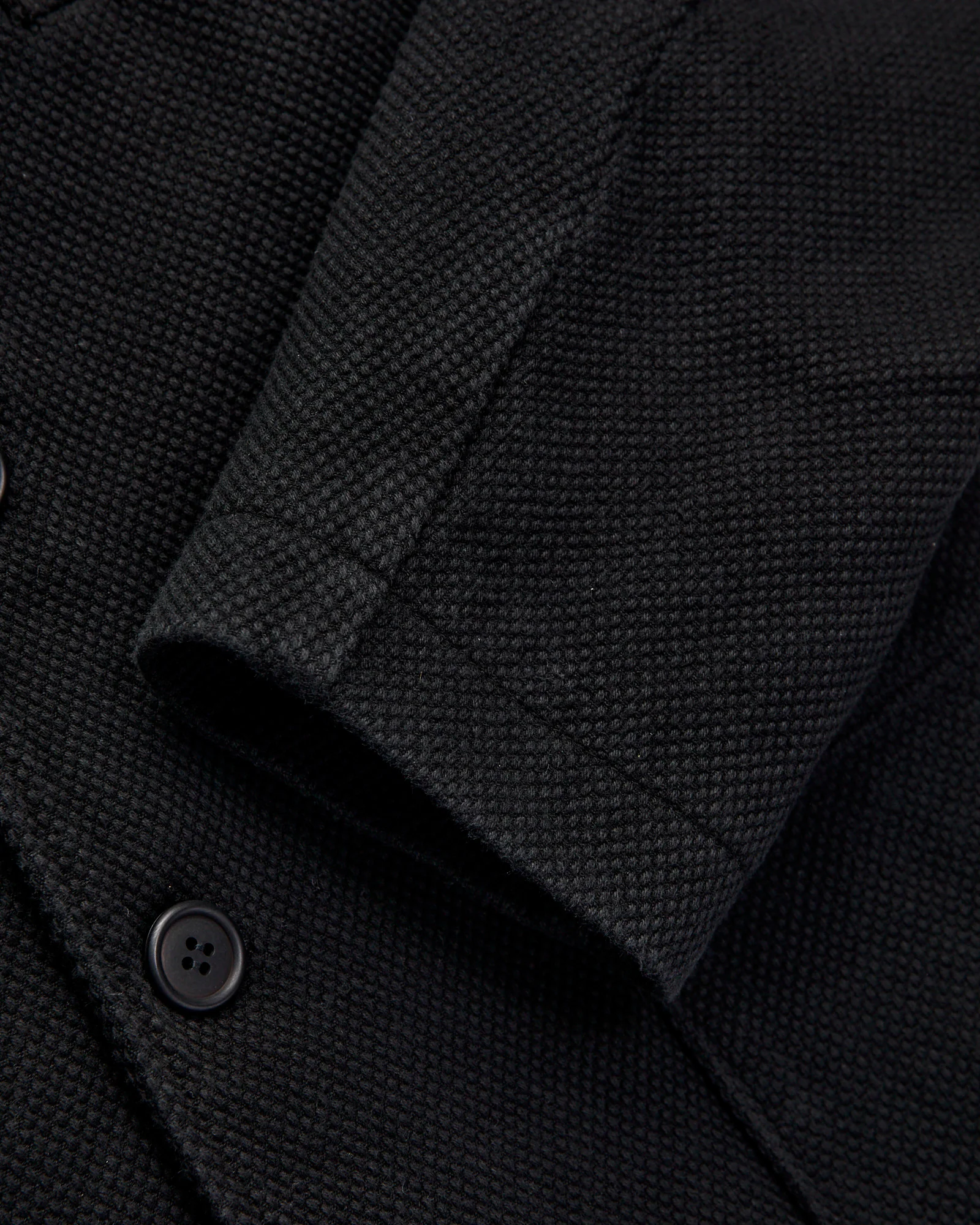 Double Cloth Sashiko Tailored Jacket in Black - Image 7