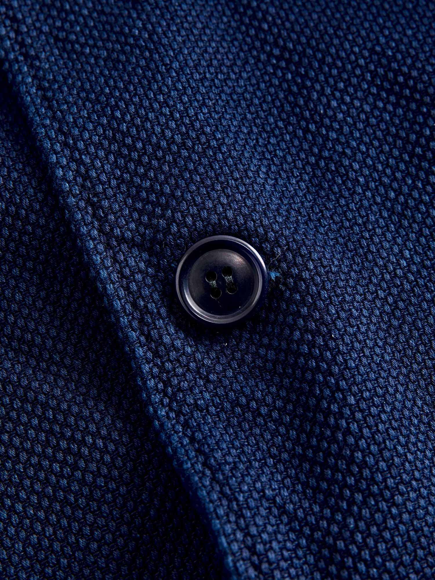 Double Cloth Sashiko Tailored Jacket in Hand Dyed Indigo - Image 6