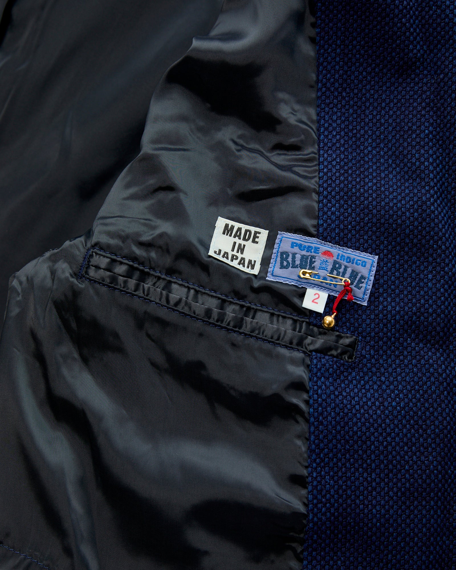 Double Cloth Sashiko Tailored Jacket in Pure Indigo - Image 5