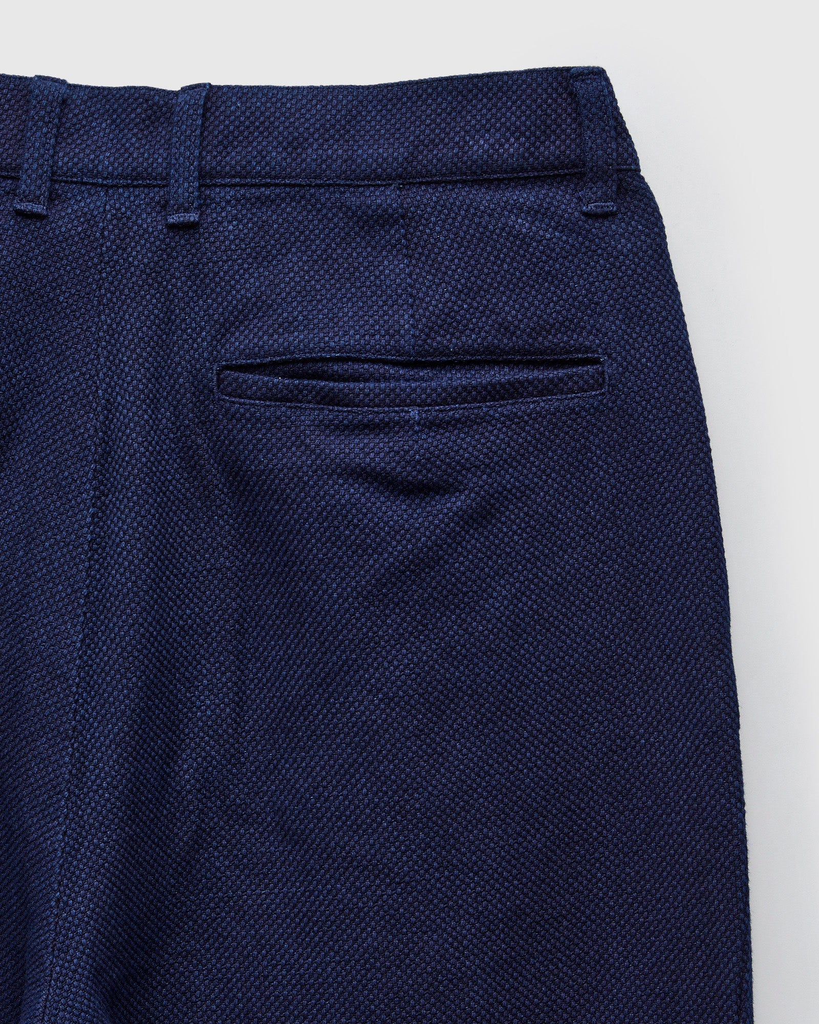 Double Cloth Sashiko Trousers in Hand Dyed Indigo - Image 3