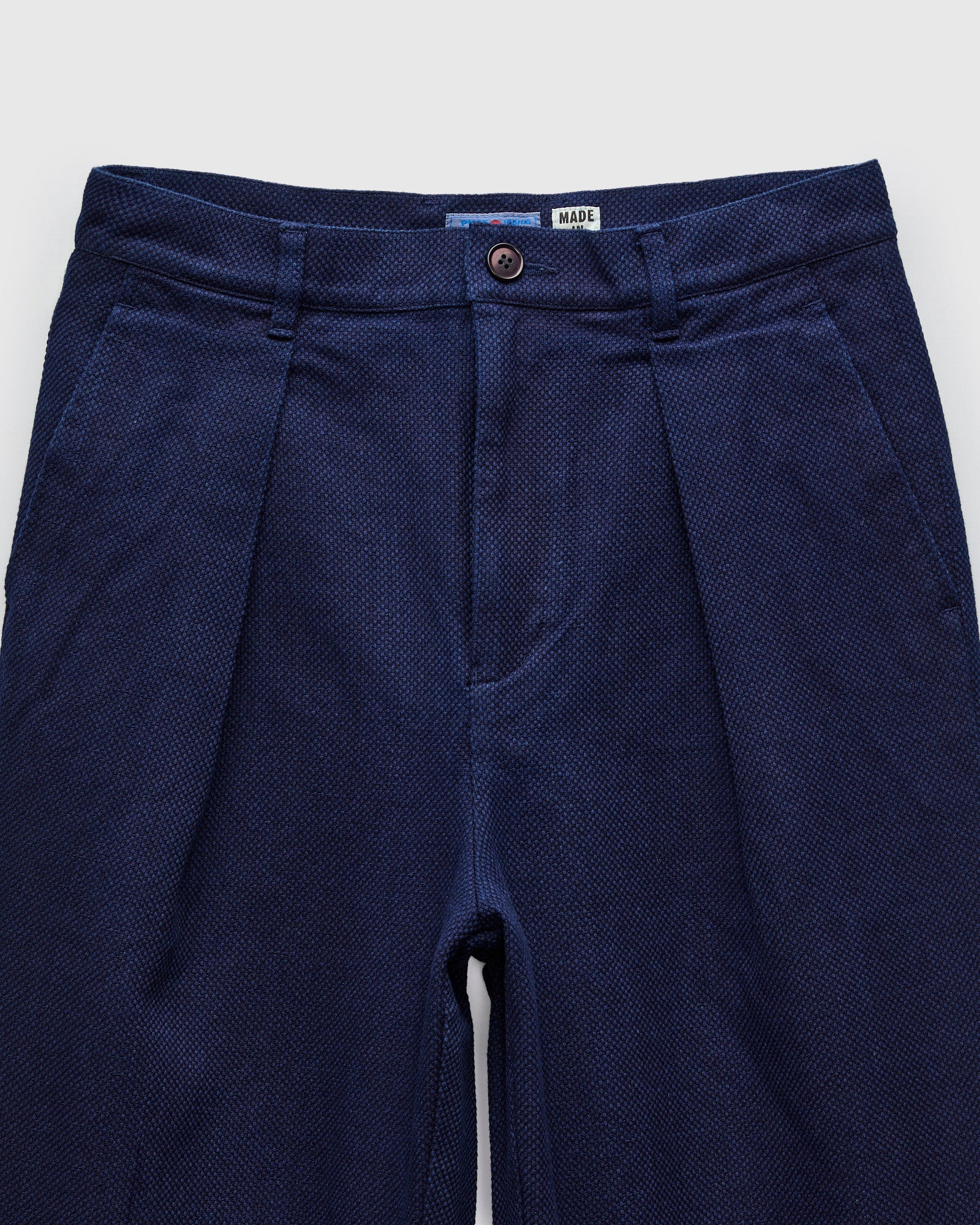 Double Cloth Sashiko Trousers in Hand Dyed Indigo - Image 4