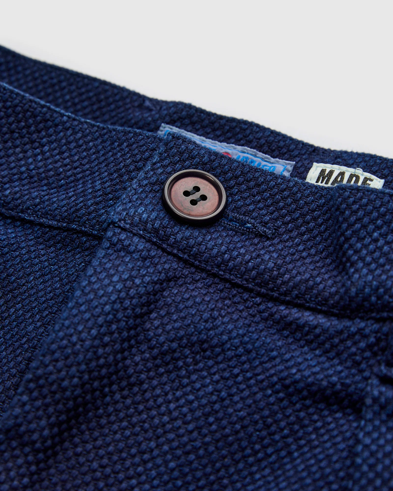 Double Cloth Sashiko Trousers in Hand Dyed Indigo - Image 5