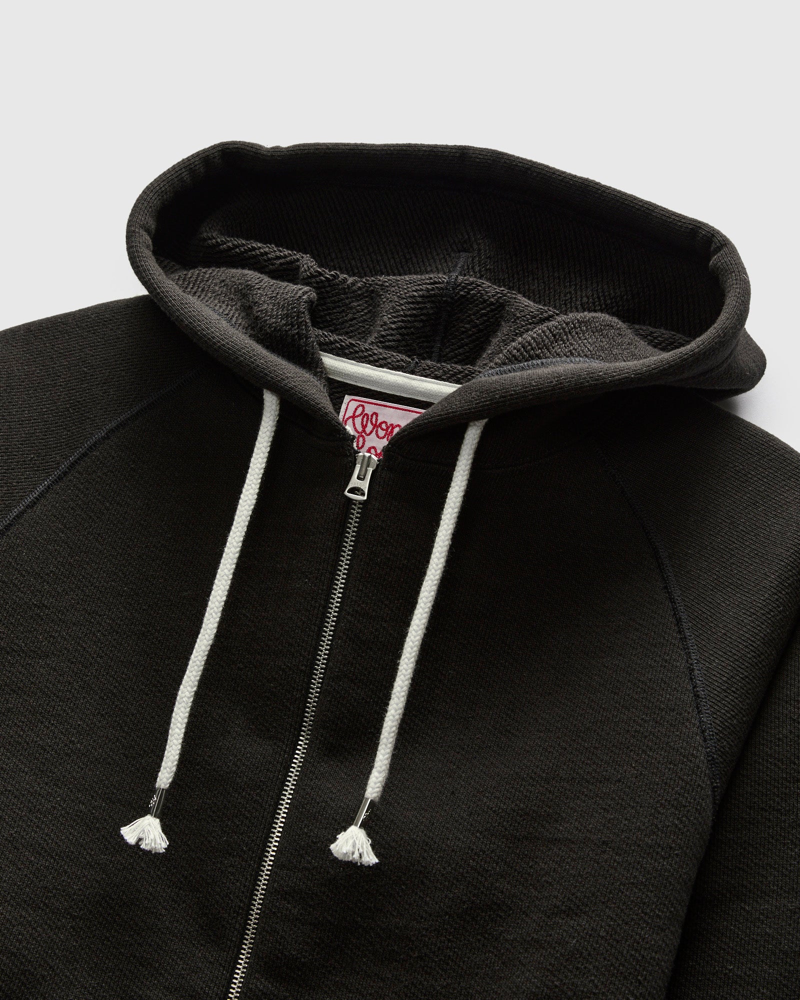 Double Heavyweight French Terry 25.8oz Zip Hoodie in Sumi Black - Image 3