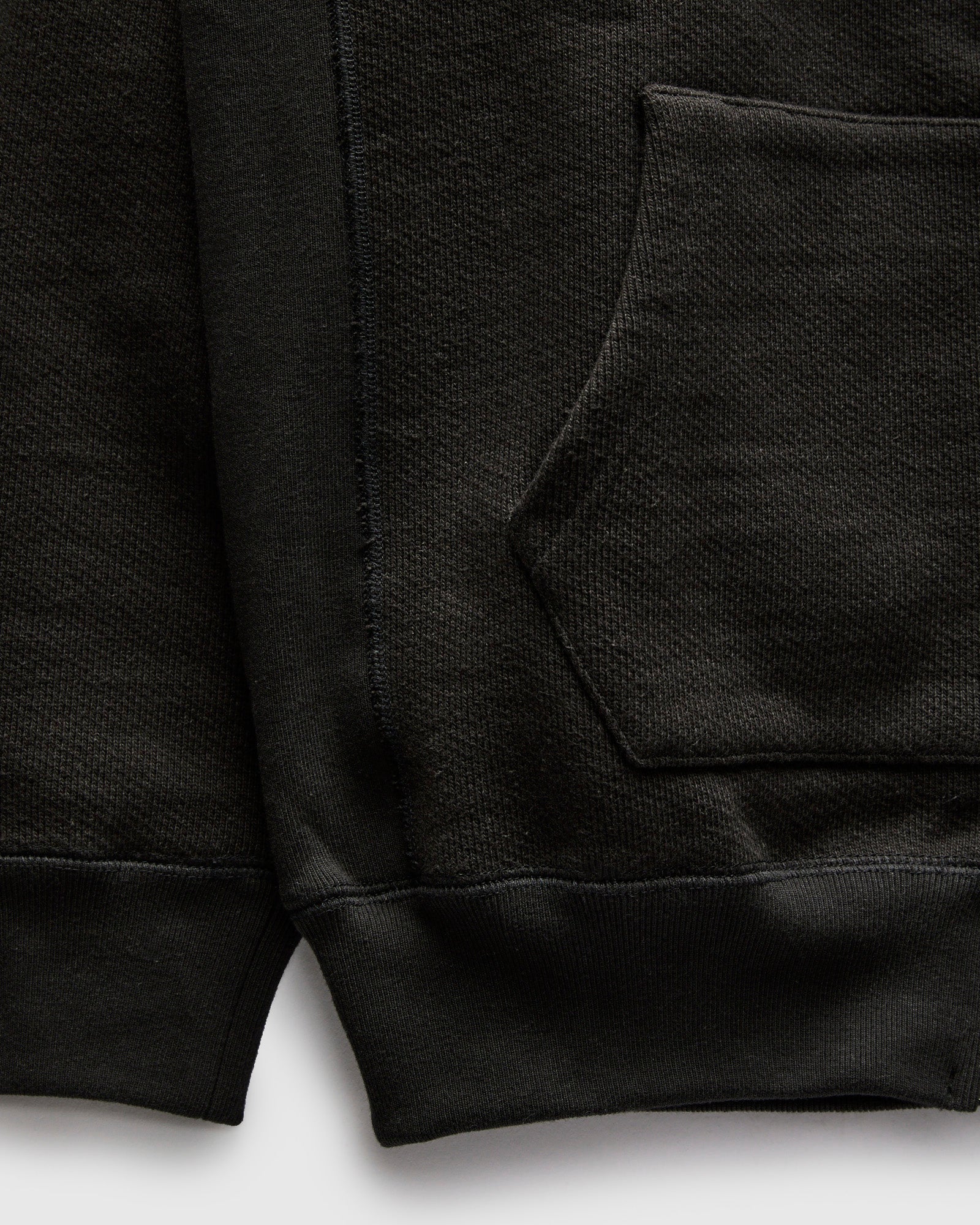 Double Heavyweight French Terry 25.8oz Zip Hoodie in Sumi Black - Image 7