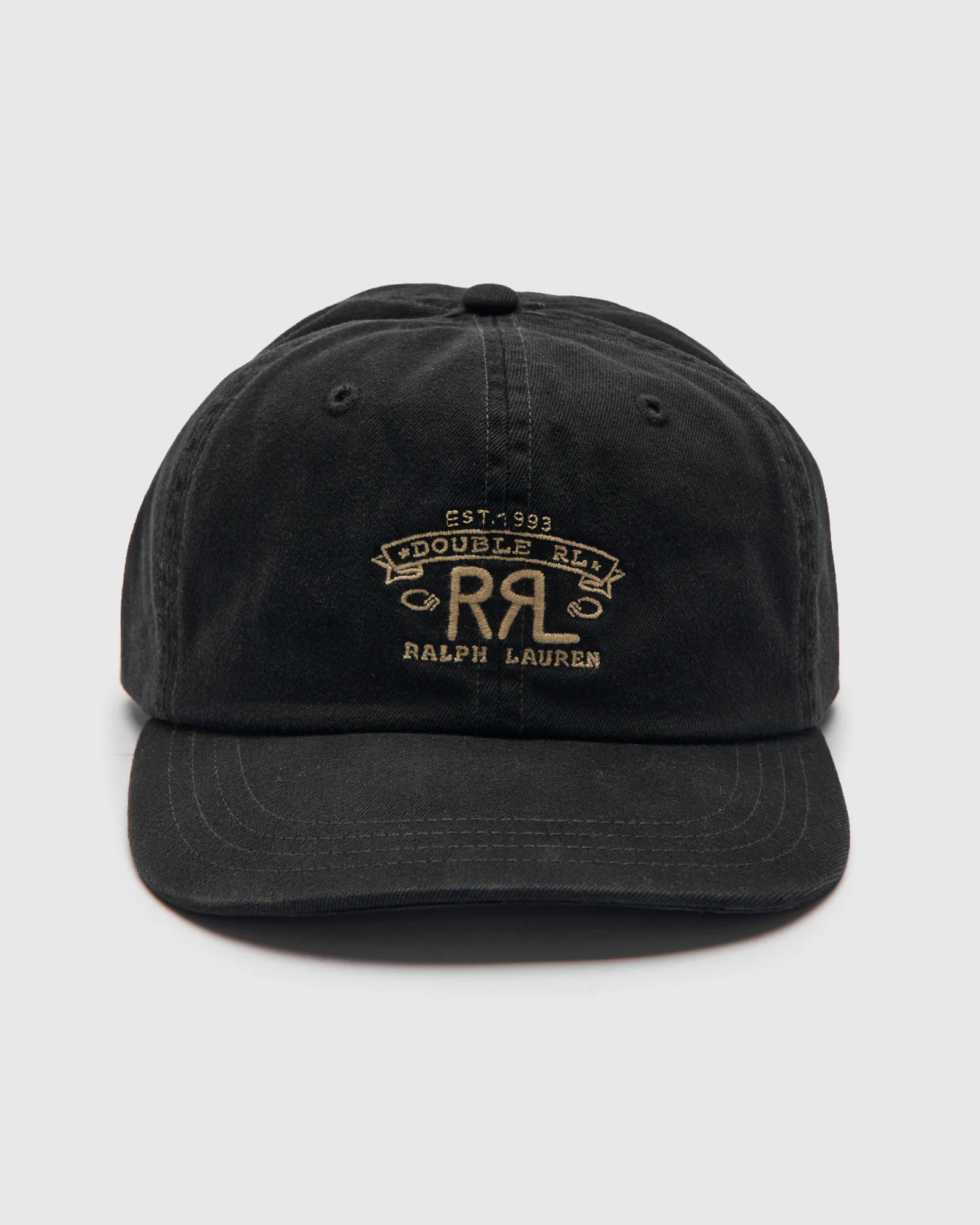 Double RL Logo Sportsman Cap in Black - Image 2