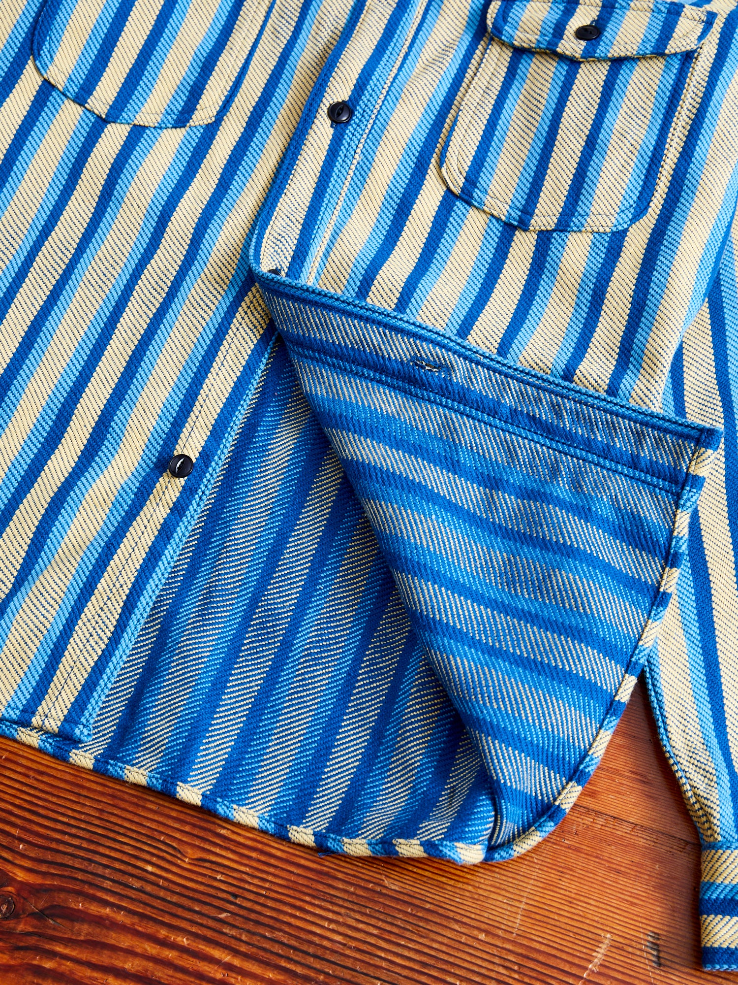 "Drunk Stripe" Flannel Shirt in Yellow - Image 6