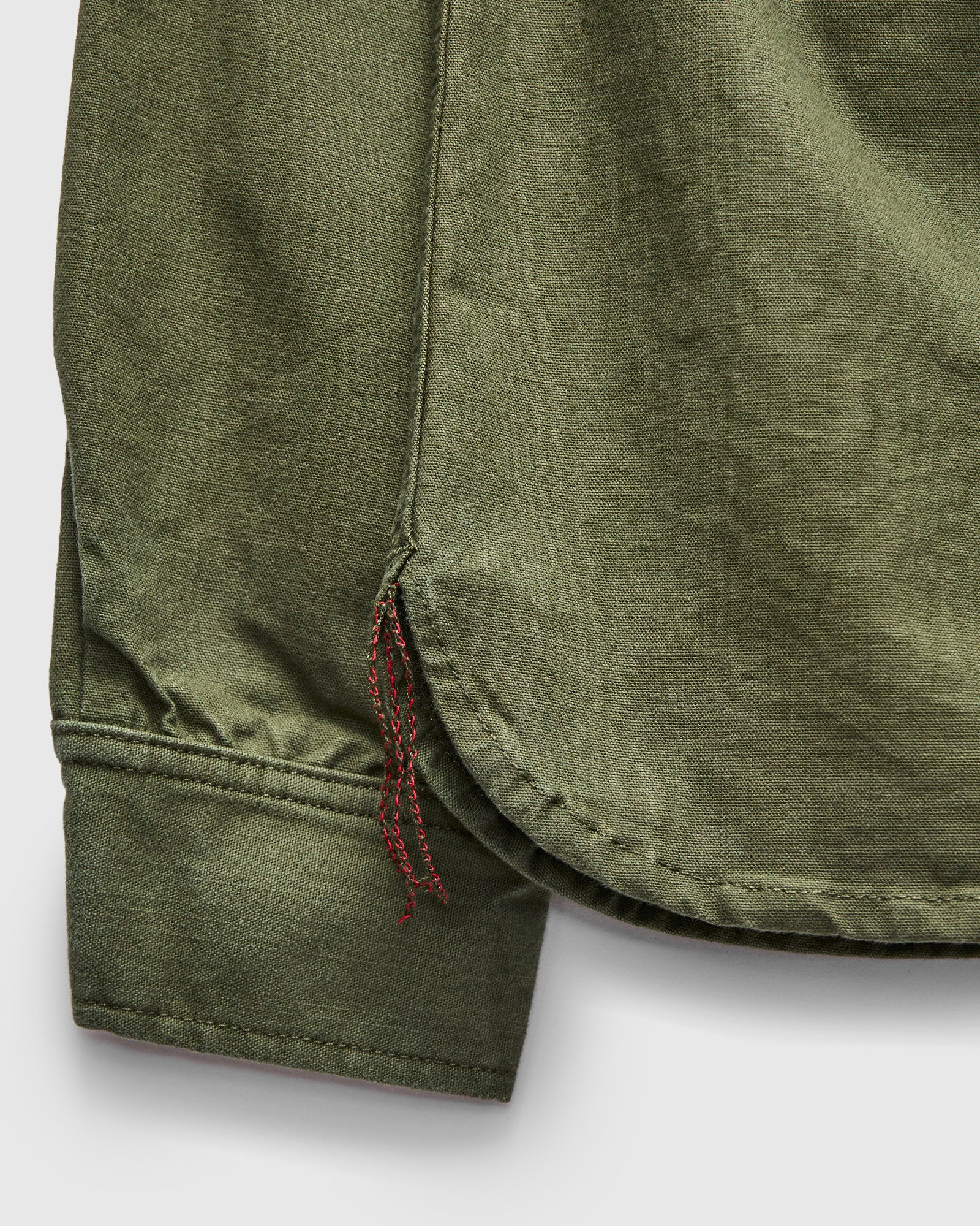 Dyed Canvas Work Shirt in Olive - Image 5