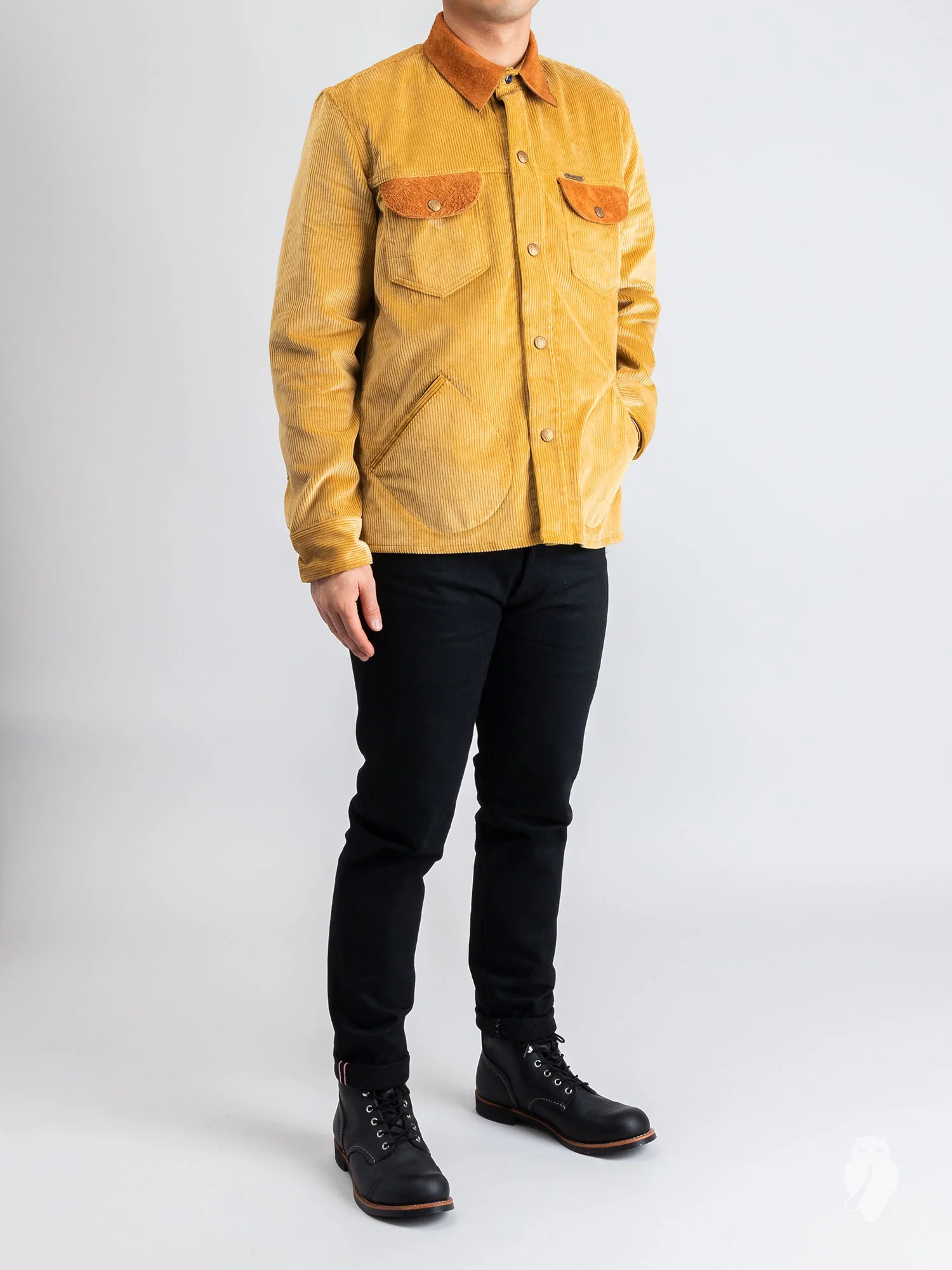 "Eagle Rising" Corduroy Jacket in California Gold - Image 12