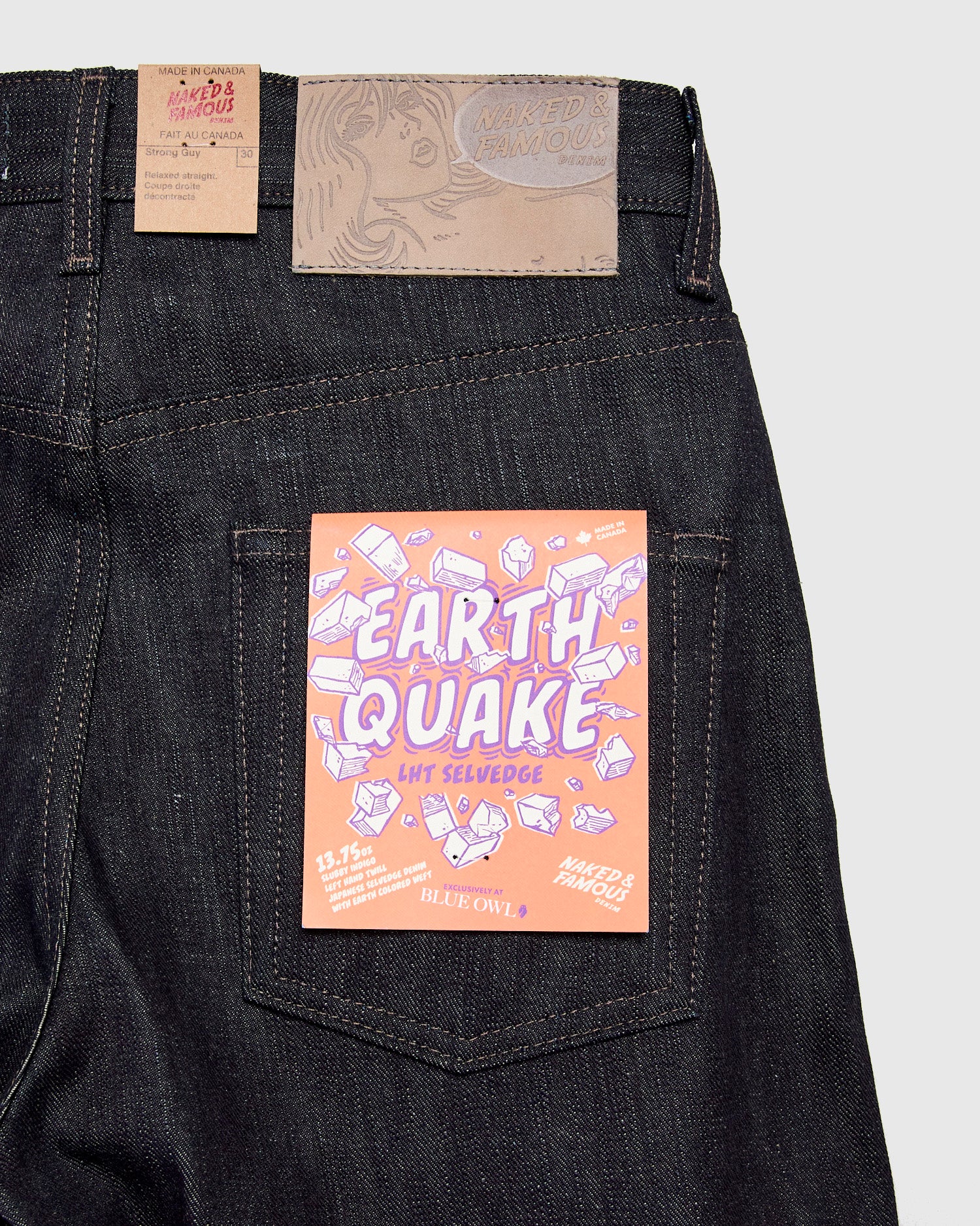 "Earthquake - Left Hand Twill" 13.75oz Slub Selvedge Denim - Strong Guy Fit - Image 4