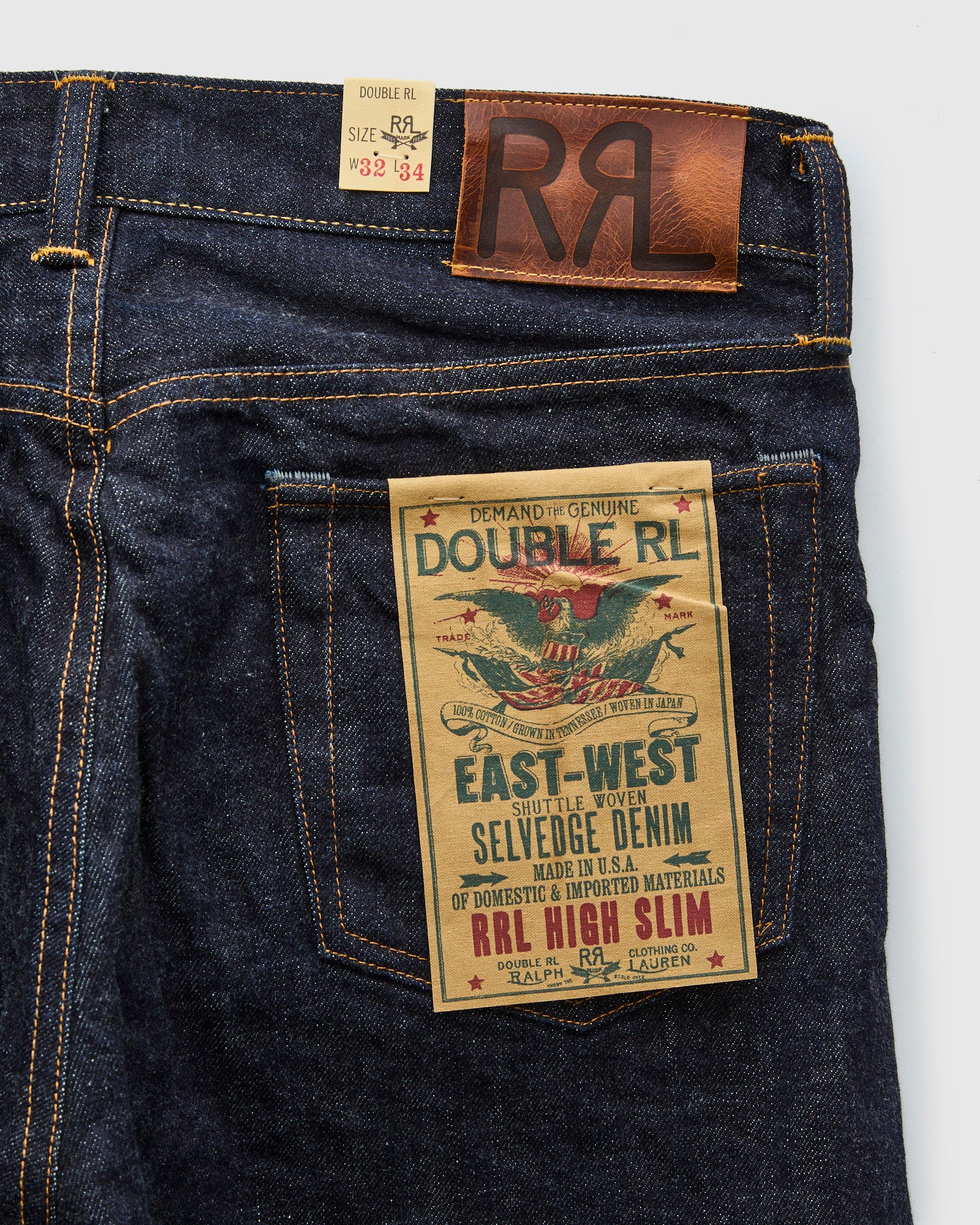 "East-West" 16oz Rinsed Selvedge Denim - High Slim Fit - Image 4