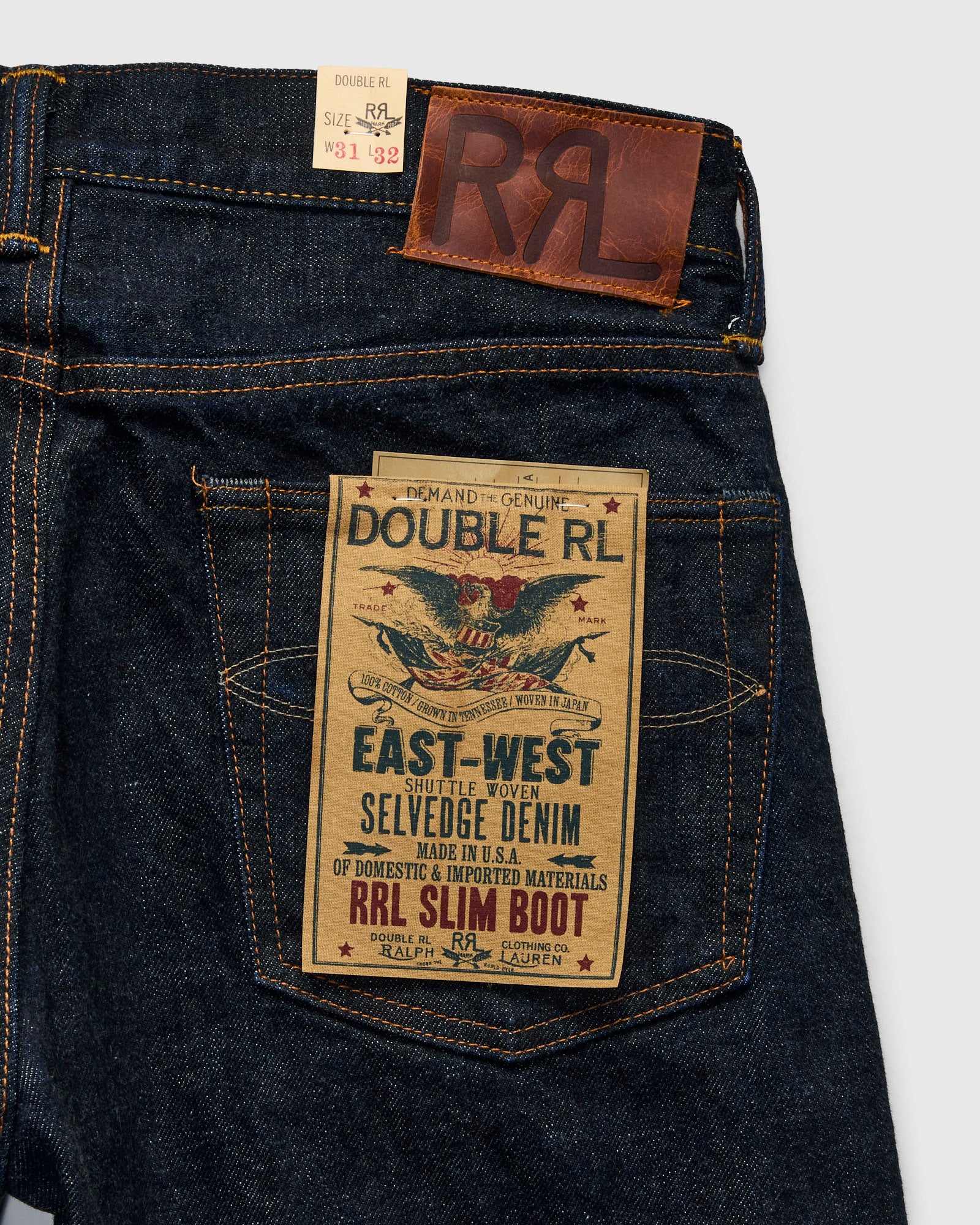 "East-West" 16oz Rinsed Selvedge Denim - Slim Bootcut Fit - Image 4