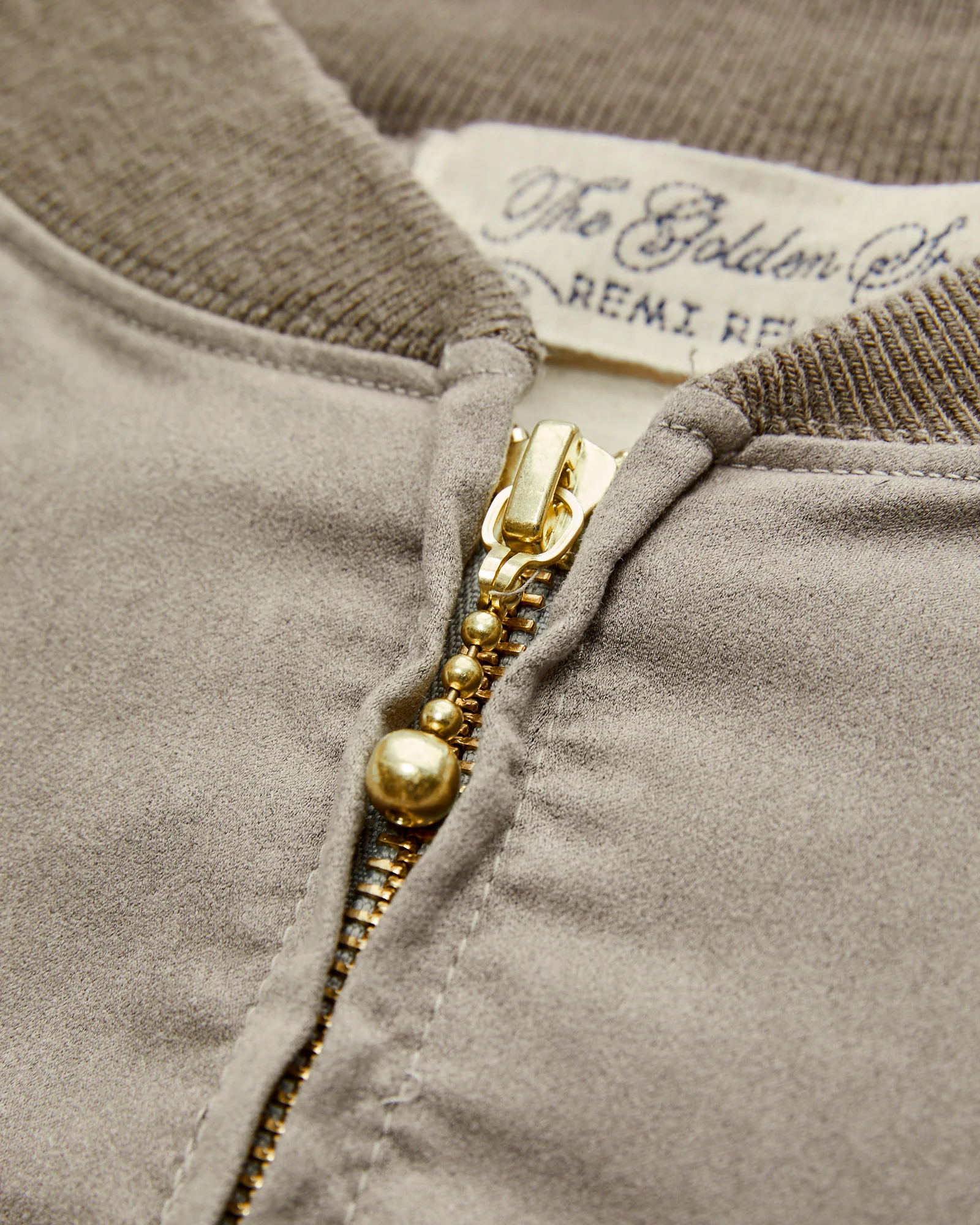 Eco Suede Raglan Zip Jacket in Greige - Image 5